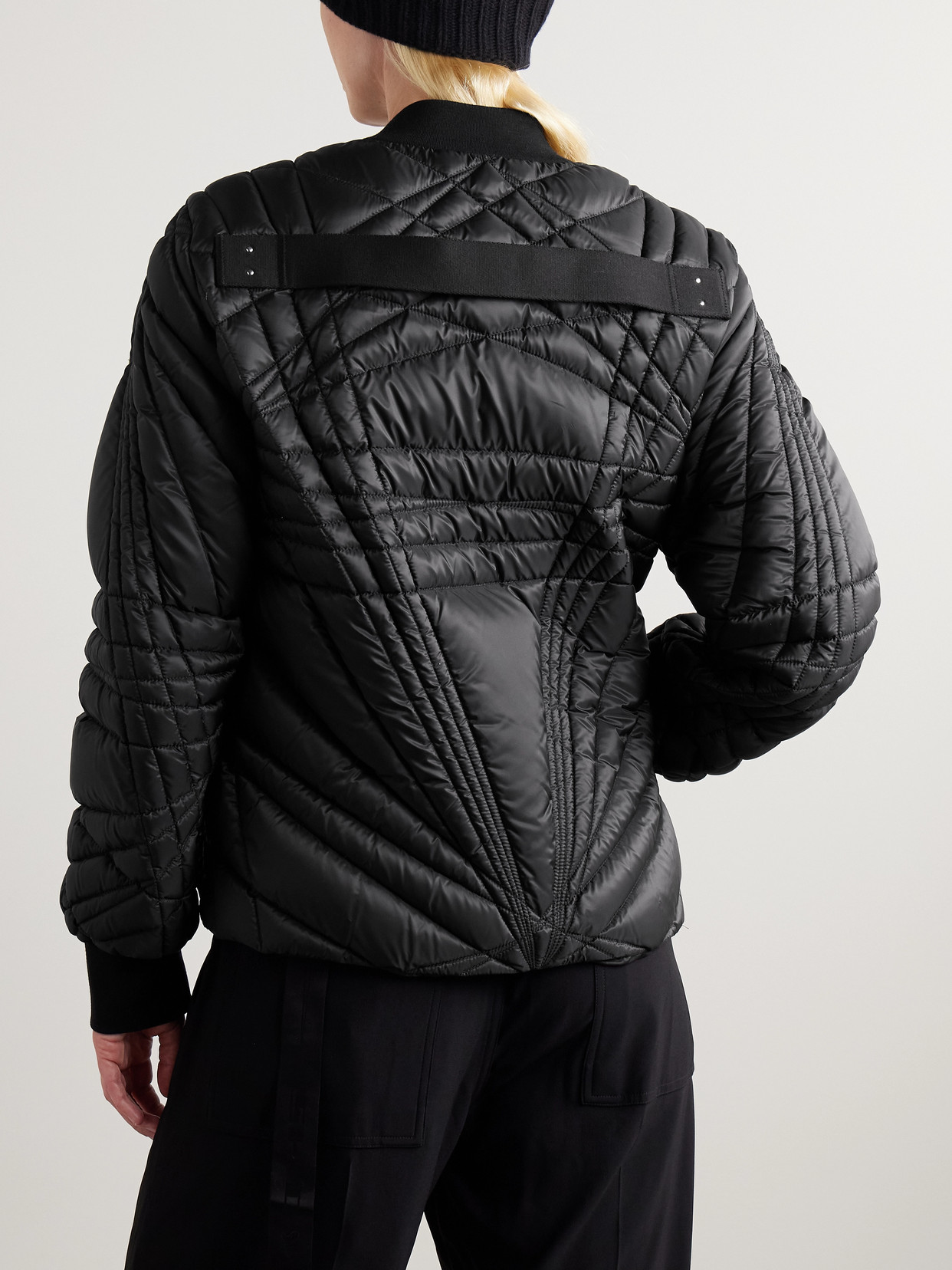 Rick Owens + Moncler Megapenta Quilted Shell Down Jacket In Black
