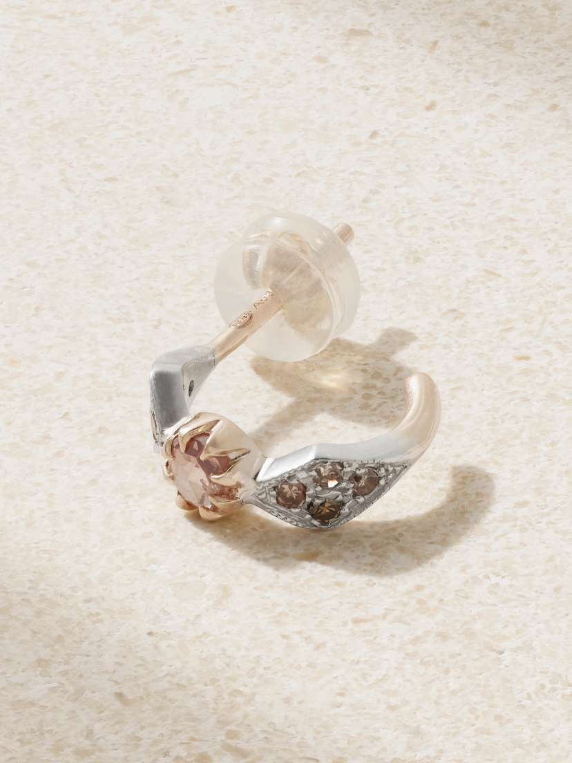 Pascale Monvoisin Adele N°1 9-karat Gold, Sterling Silver And Diamond Single Earring