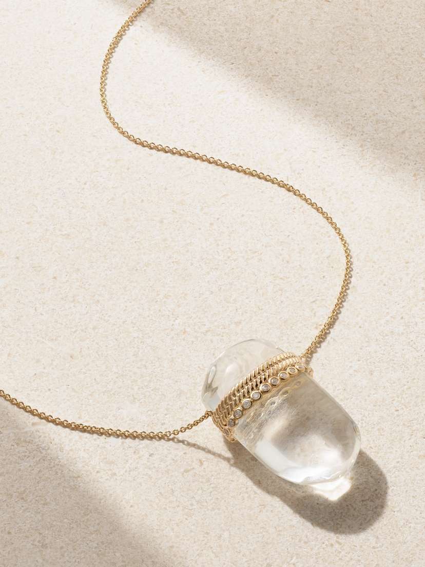Pascale Monvoisin Jil 9-karat Gold, Crystal And Diamond Necklace