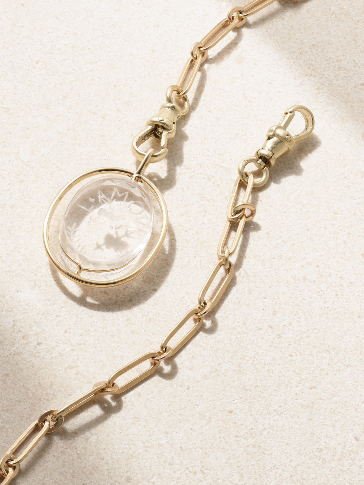 Shop Pascale Monvoisin L'amour N°2 9-karat Gold Quartz Necklace