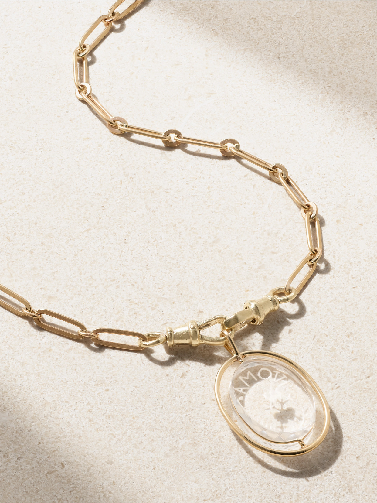 Shop Pascale Monvoisin L'amour N°2 9-karat Gold Quartz Necklace