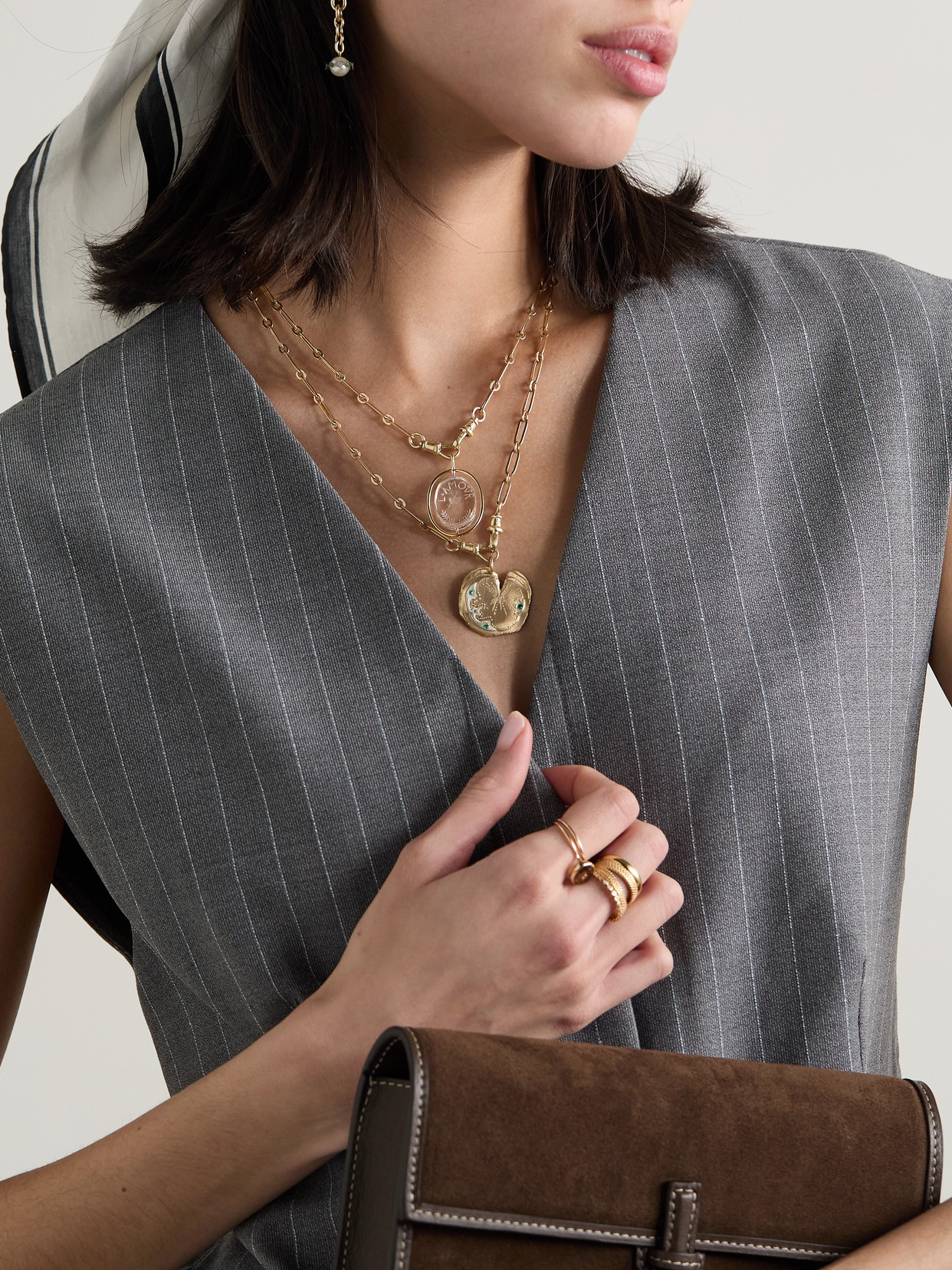 Shop Pascale Monvoisin L'amour N°2 9-karat Gold Quartz Necklace