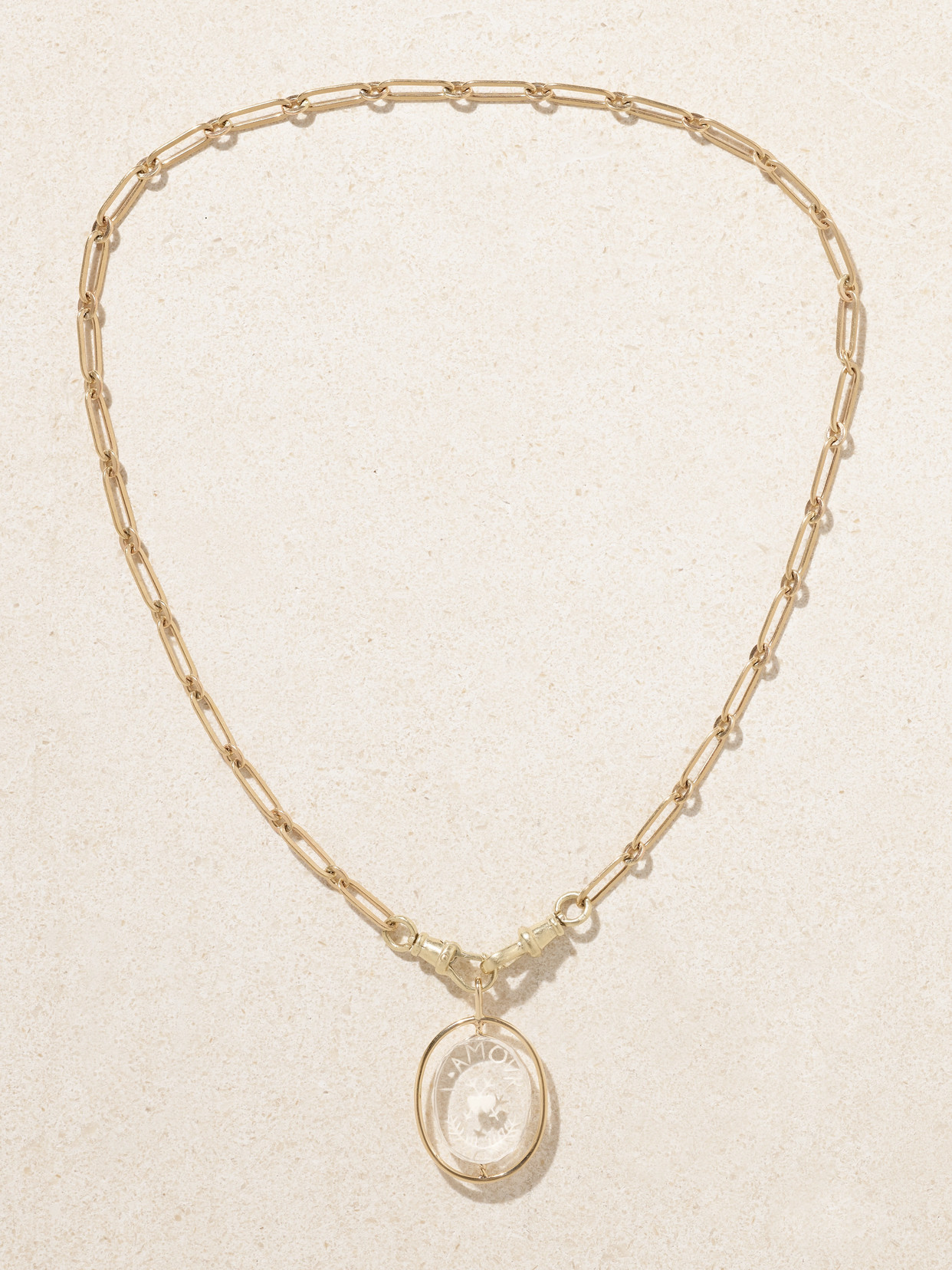 Pascale Monvoisin L'amour N°2 9-karat Gold Quartz Necklace