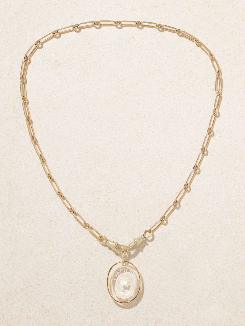 Pascale Monvoisin L'amour N°2 9-karat Gold Quartz Necklace