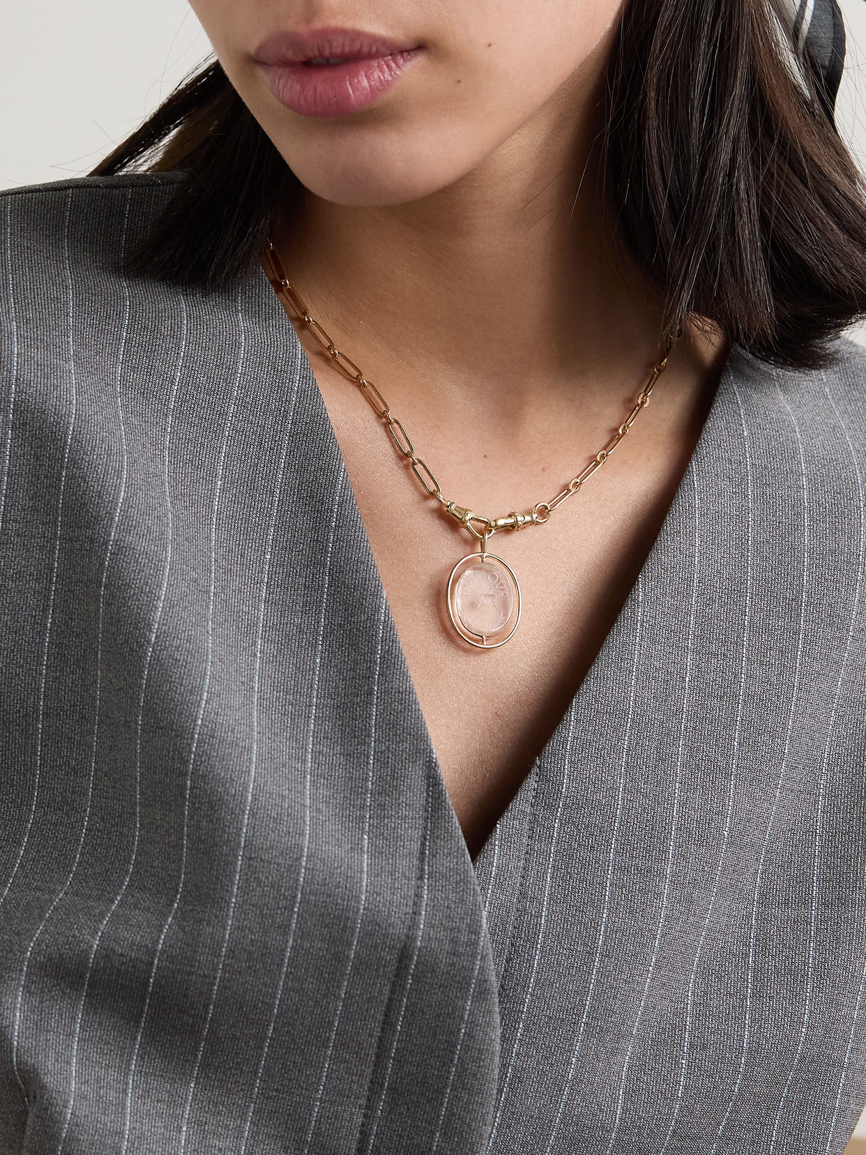 Pascale Monvoisin L'amour N°2 9-karat Gold Quartz Necklace In Gold