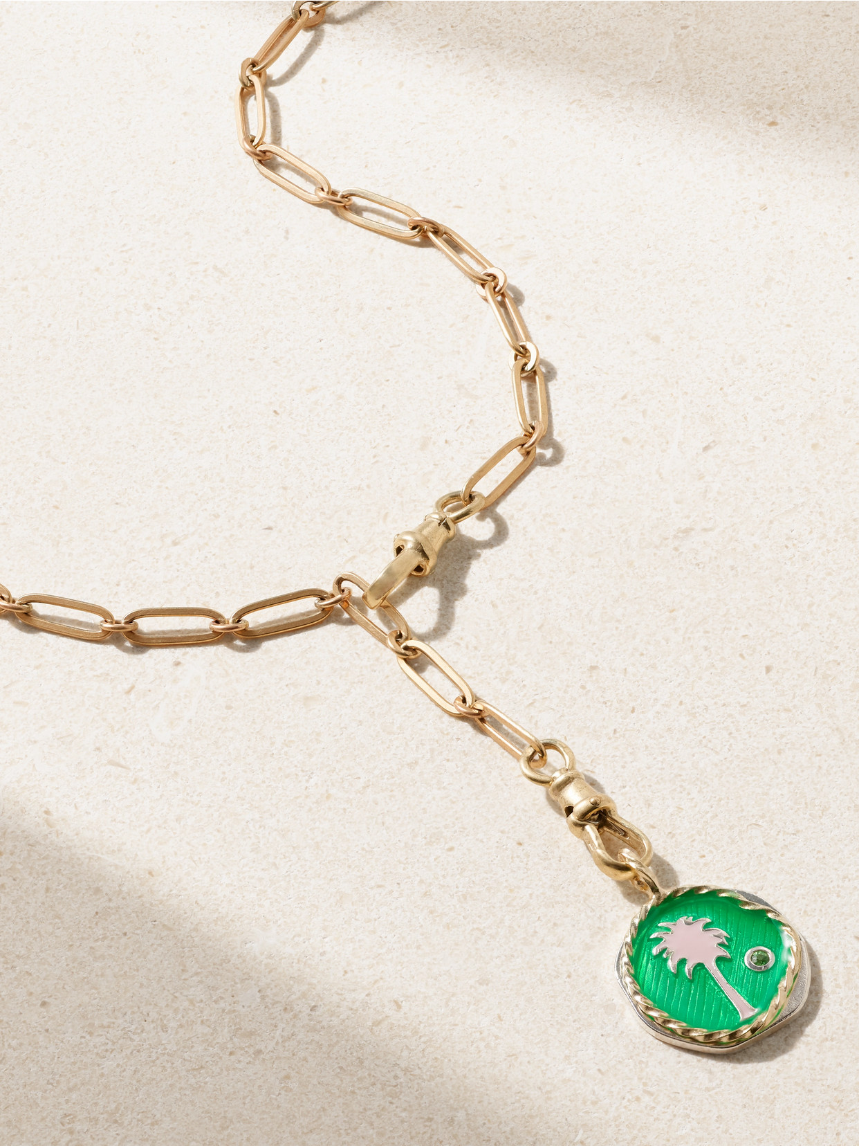 Pascale Monvoisin Debbie N°3 + Faro 9-karat Gold, Silver Resin And Tsavorite Necklace In Gold
