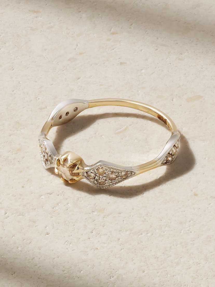 Pascale Monvoisin Adele N°1 9-karat Gold And Sterling Silver Diamond Ring - 8 1/2