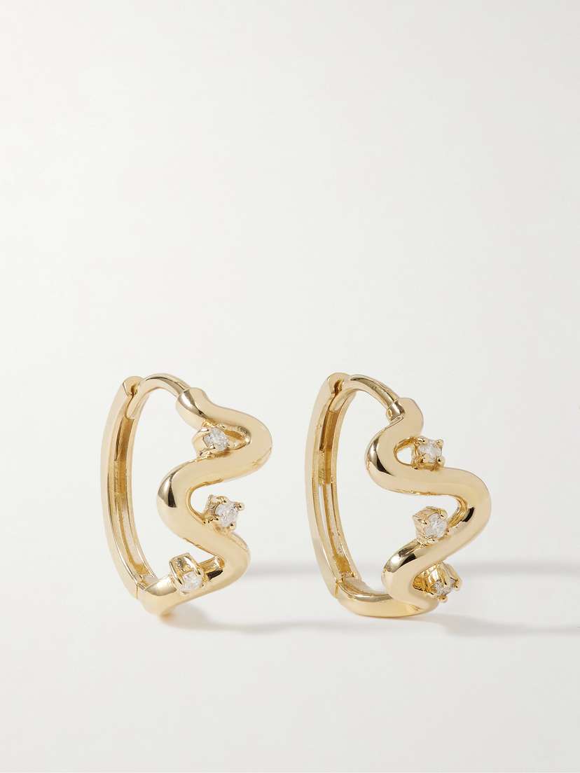 STONE AND STRAND Harbor Lights 10-karat Gold Diamond Hoop Earrings