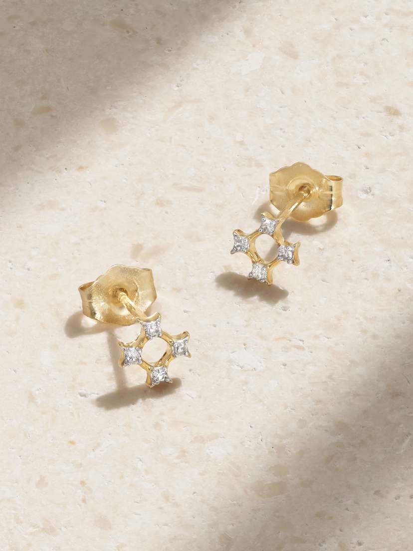 STONE AND STRAND Aura 10-karat Gold Diamond Earrings