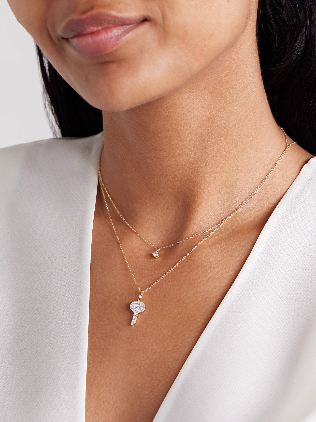 STONE AND STRAND SWEET HOME 14-KARAT GOLD DIAMOND NECKLACE