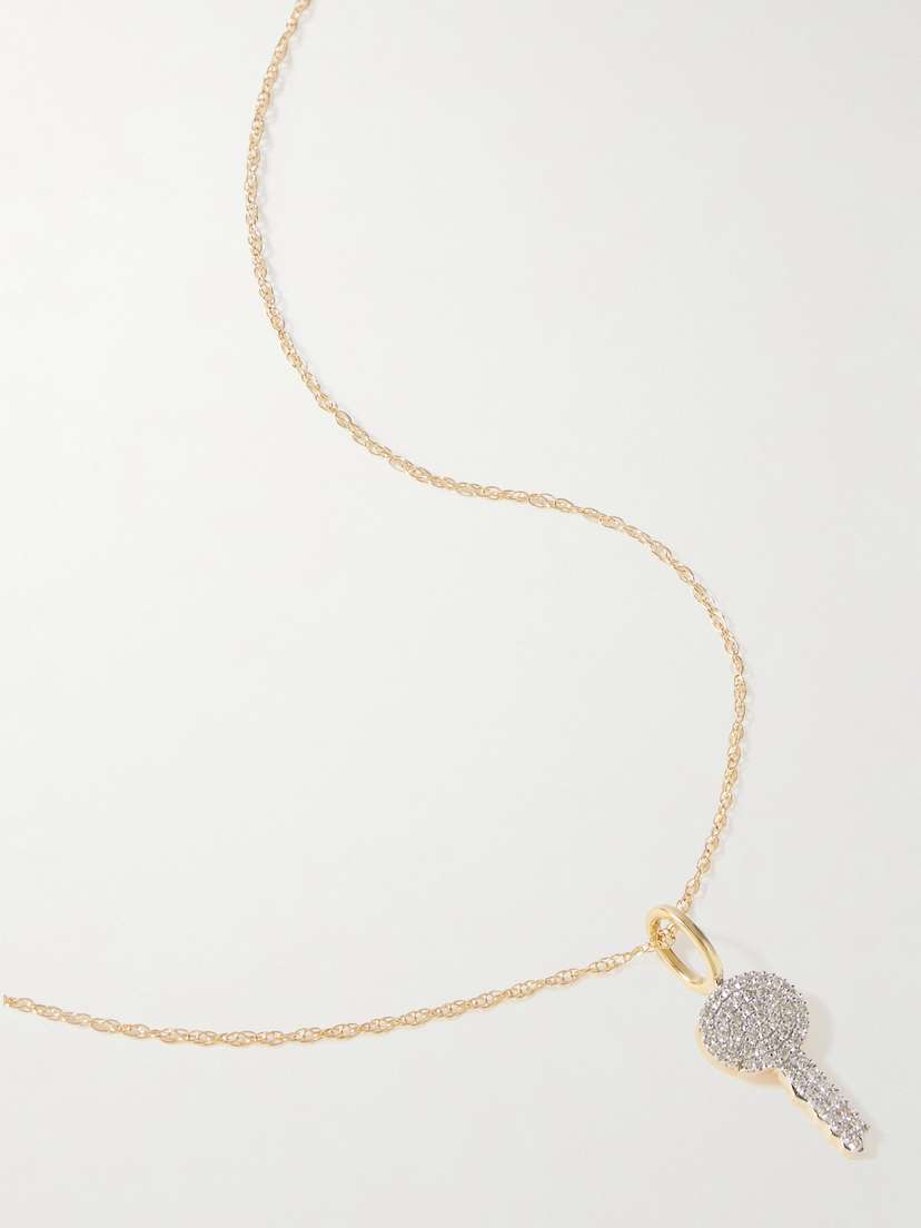 STONE AND STRAND Sweet Home 14-karat Gold Diamond Necklace