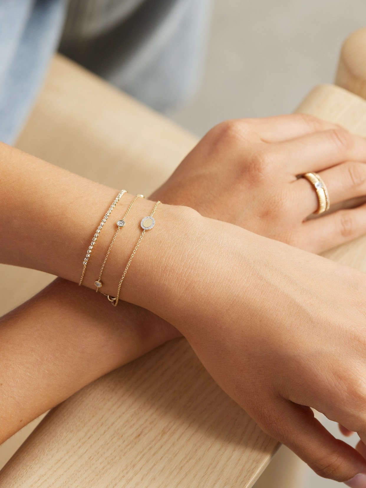 Stone And Strand Teeny Marquee 10-karat Gold Diamond Bracelet In Gold
