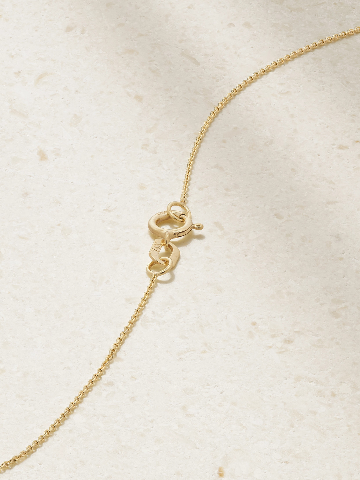 Stone And Strand Tiny Green Goddess 14-karat Gold, Diamond And Emerald Necklace In Gold