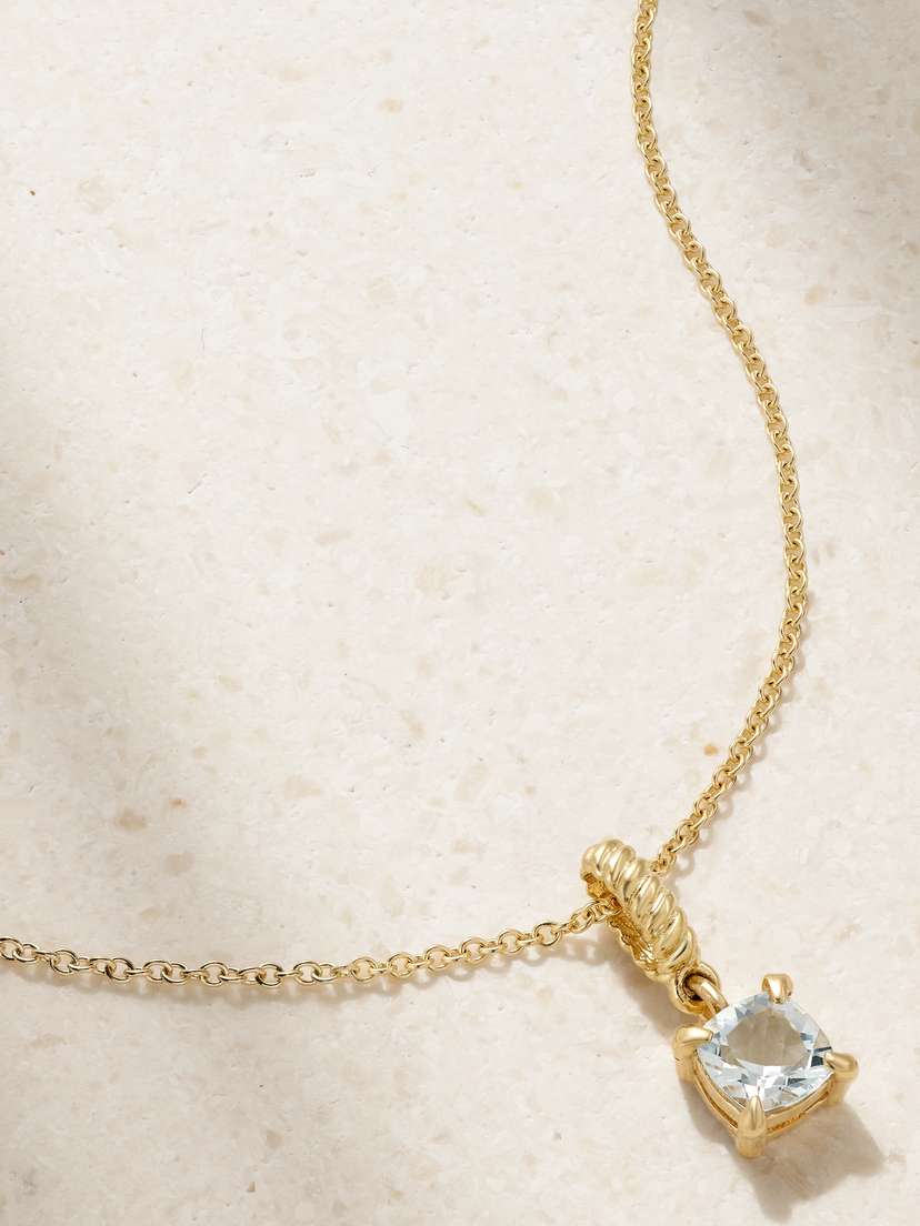 STONE AND STRAND Blue Lagoon 10-karat Gold Aquamarine Necklace