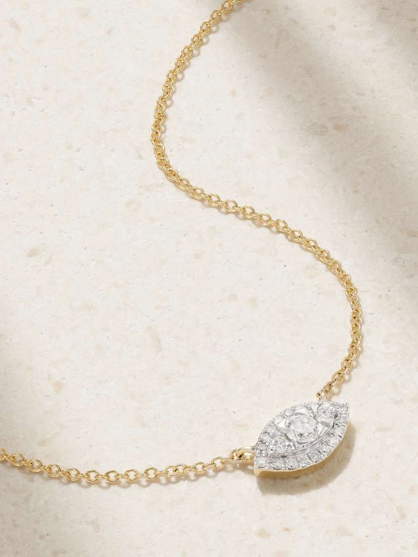 STONE AND STRAND Muse Solitaire 10-karat Gold Diamond Necklace