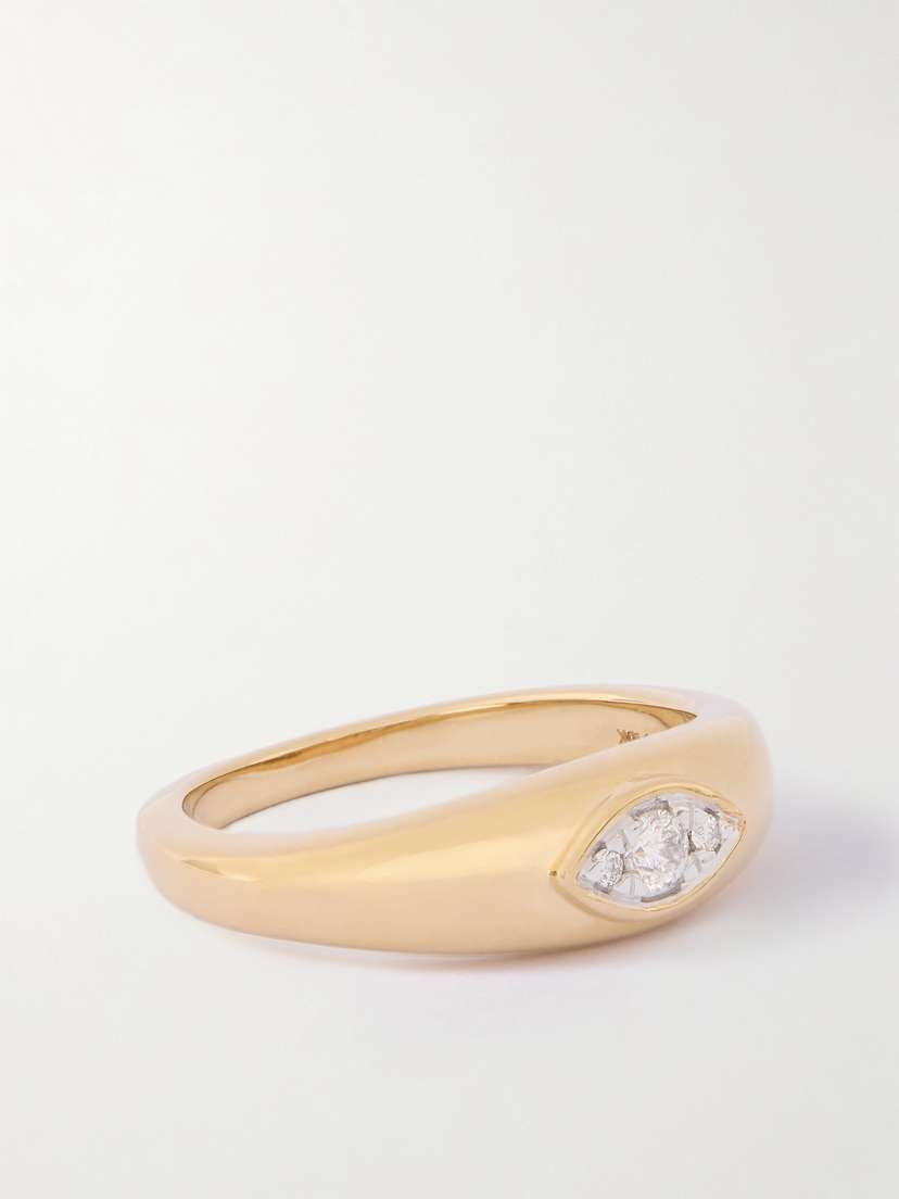 STONE AND STRAND Muse Dome 10-karat Gold Diamond Ring