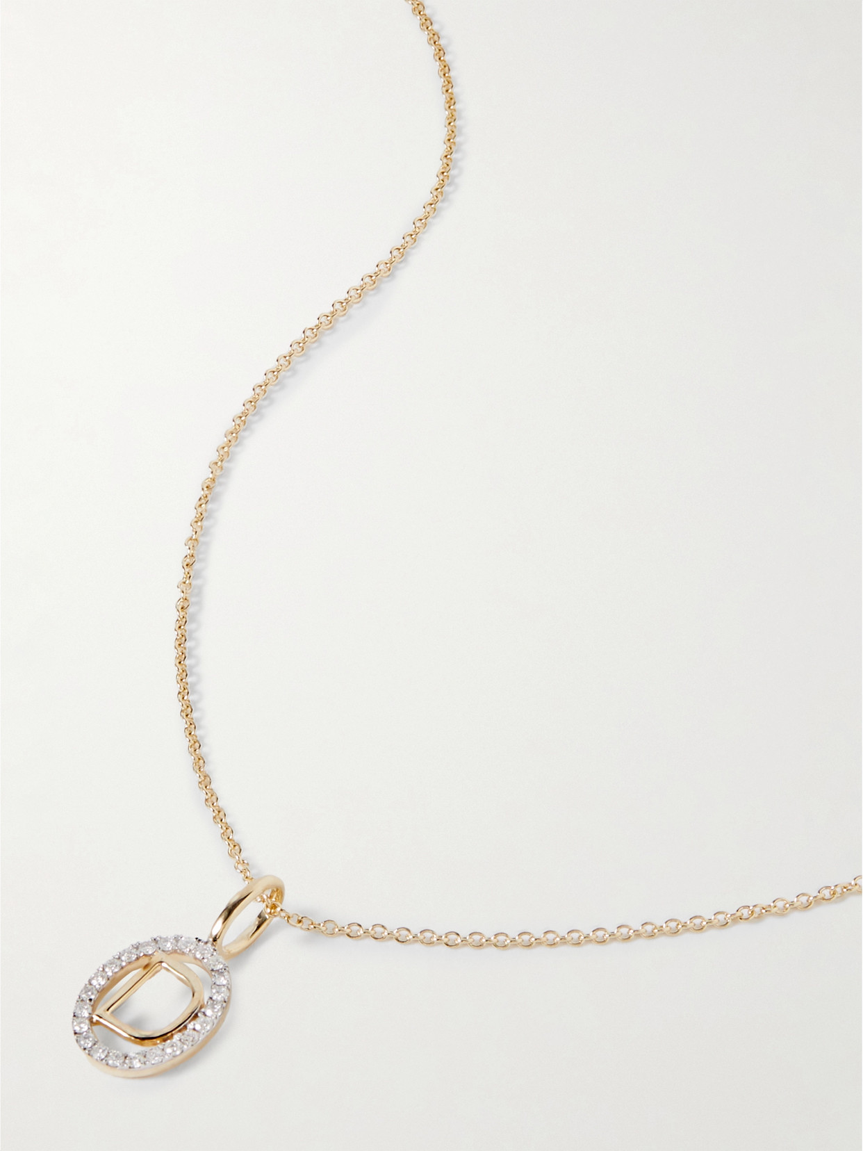 Stone And Strand Initial 10-karat Gold Diamond Necklace In Gold