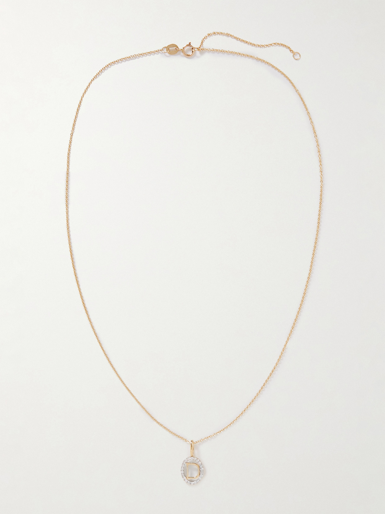 Stone And Strand Initial 10-karat Gold Diamond Necklace In Gold