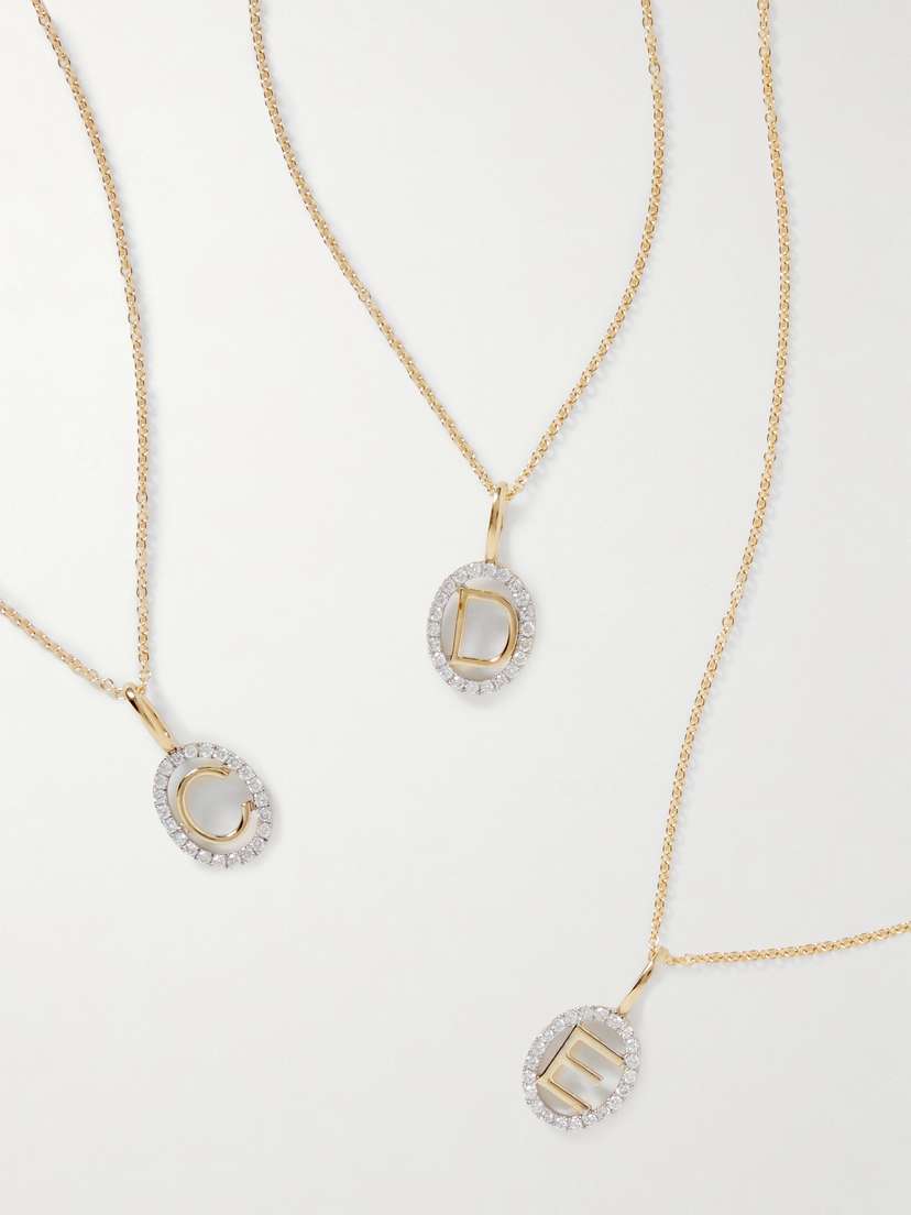 STONE AND STRAND Initial 10-karat Gold Diamond Necklace