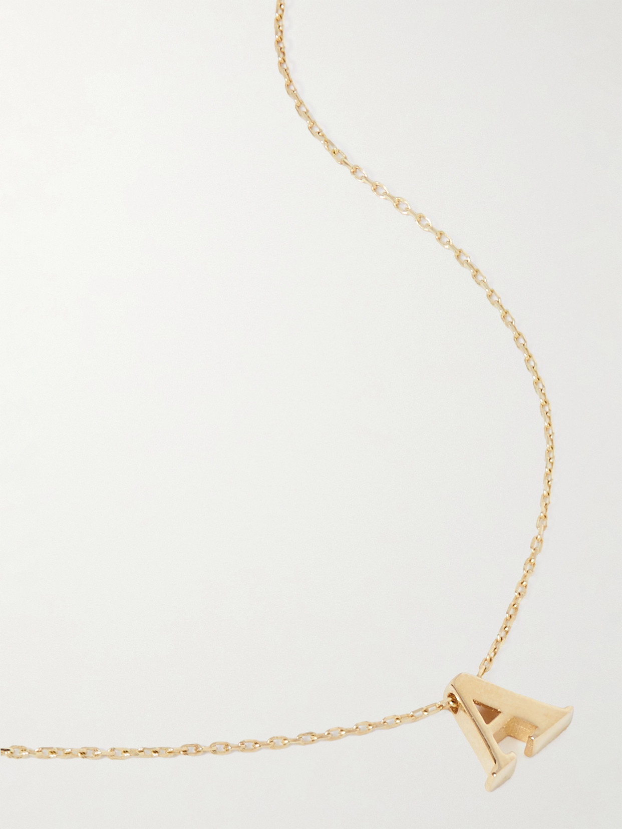 Stone And Strand Letterpress Initial 14-karat Gold Necklace In Gold