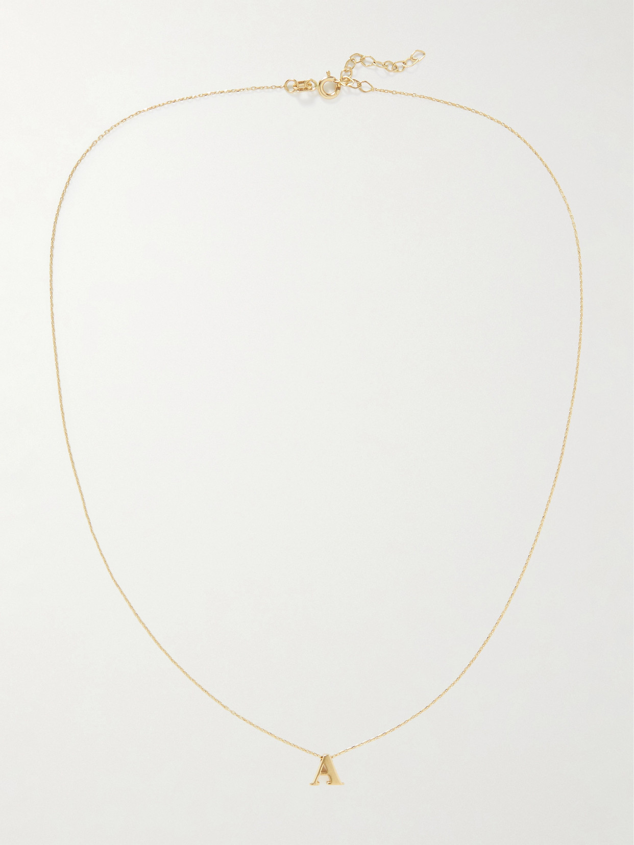 Stone And Strand Letterpress Initial 14-karat Gold Necklace In Gold