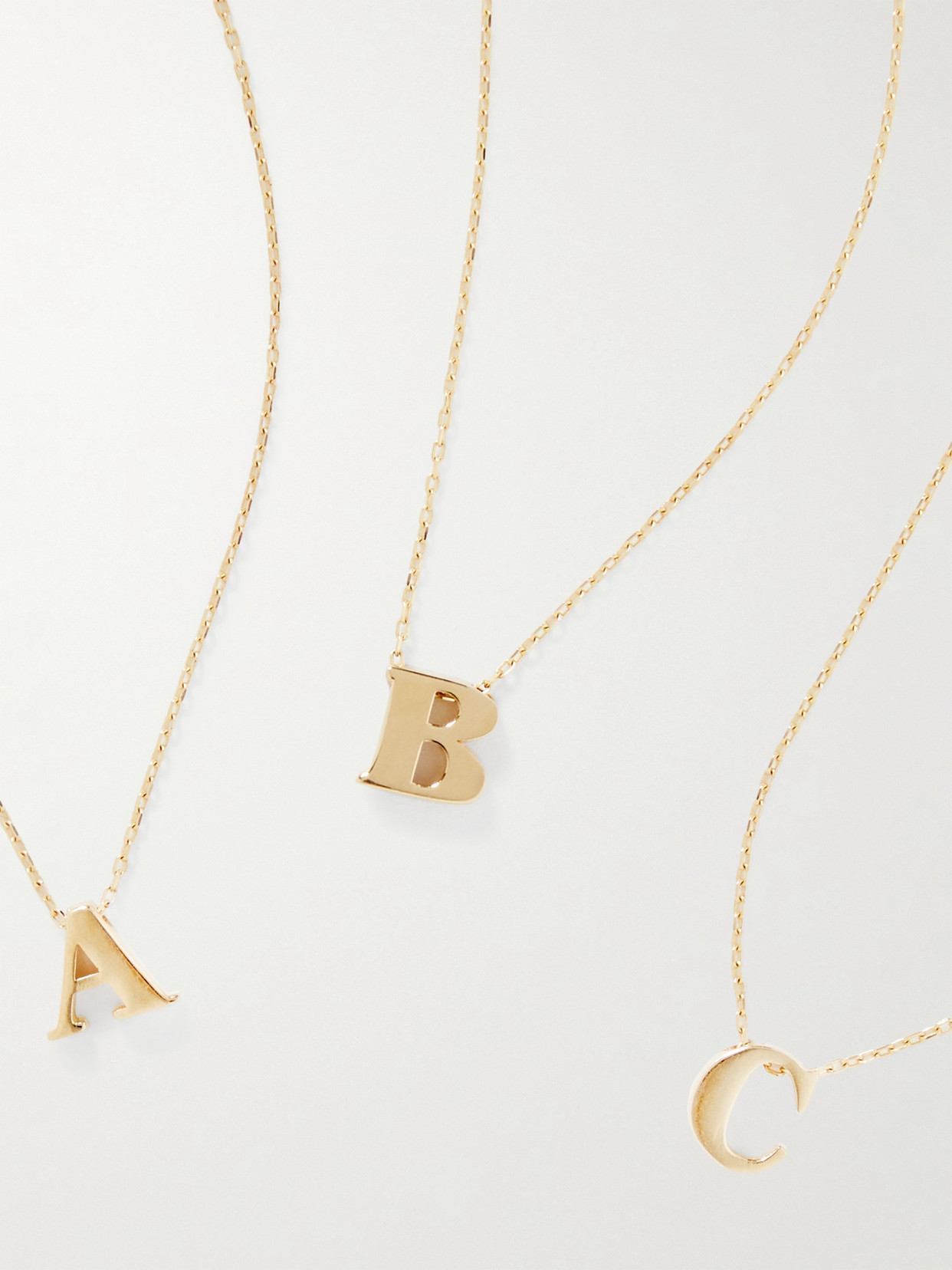 Stone And Strand Letterpress Initial 14-karat Gold Necklace