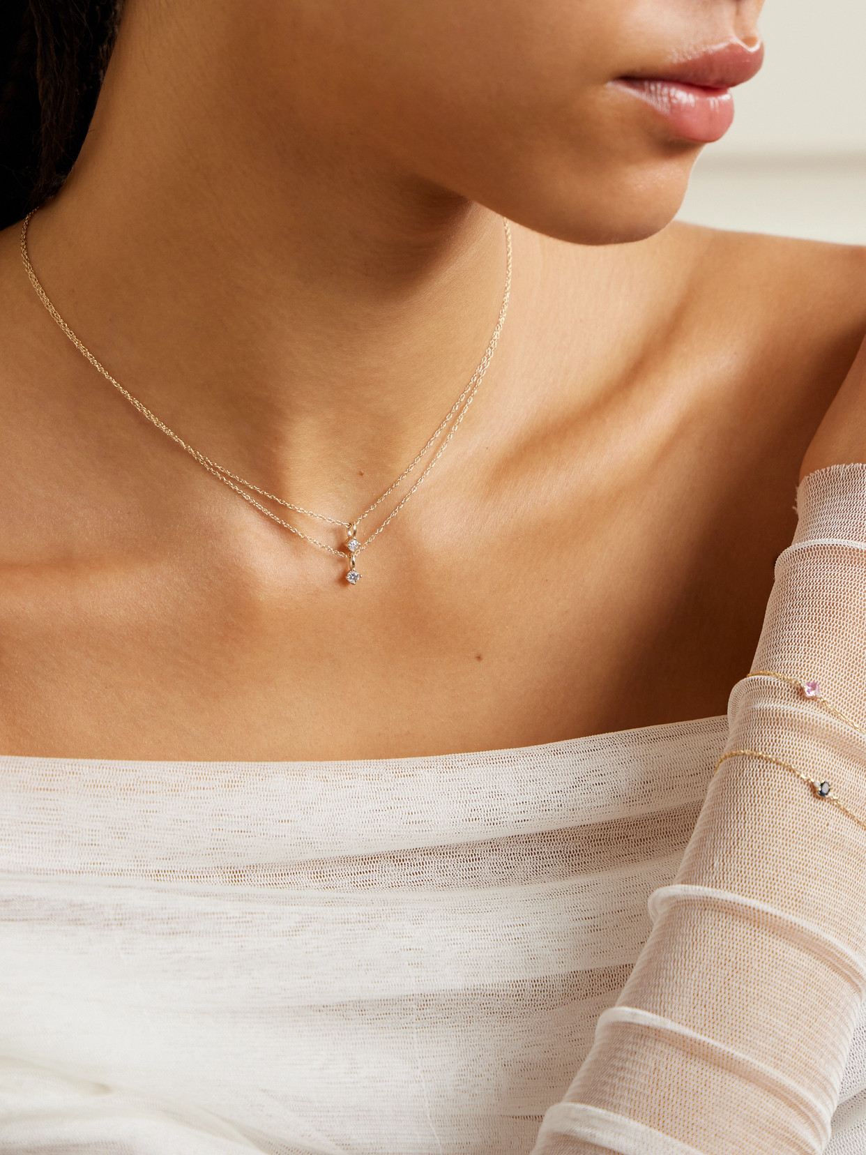 STONE AND STRAND 14-KARAT GOLD DIAMOND NECKLACE