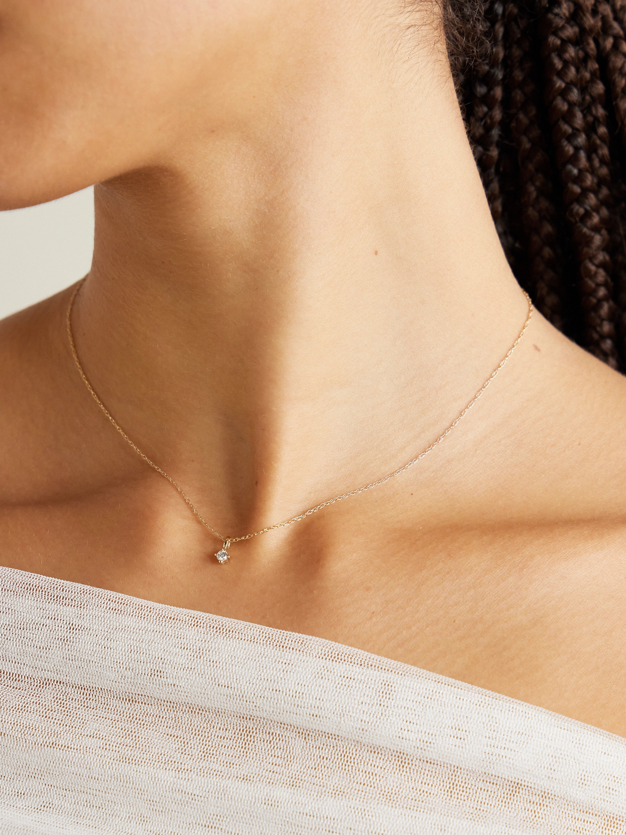 STONE AND STRAND 14-KARAT GOLD DIAMOND NECKLACE