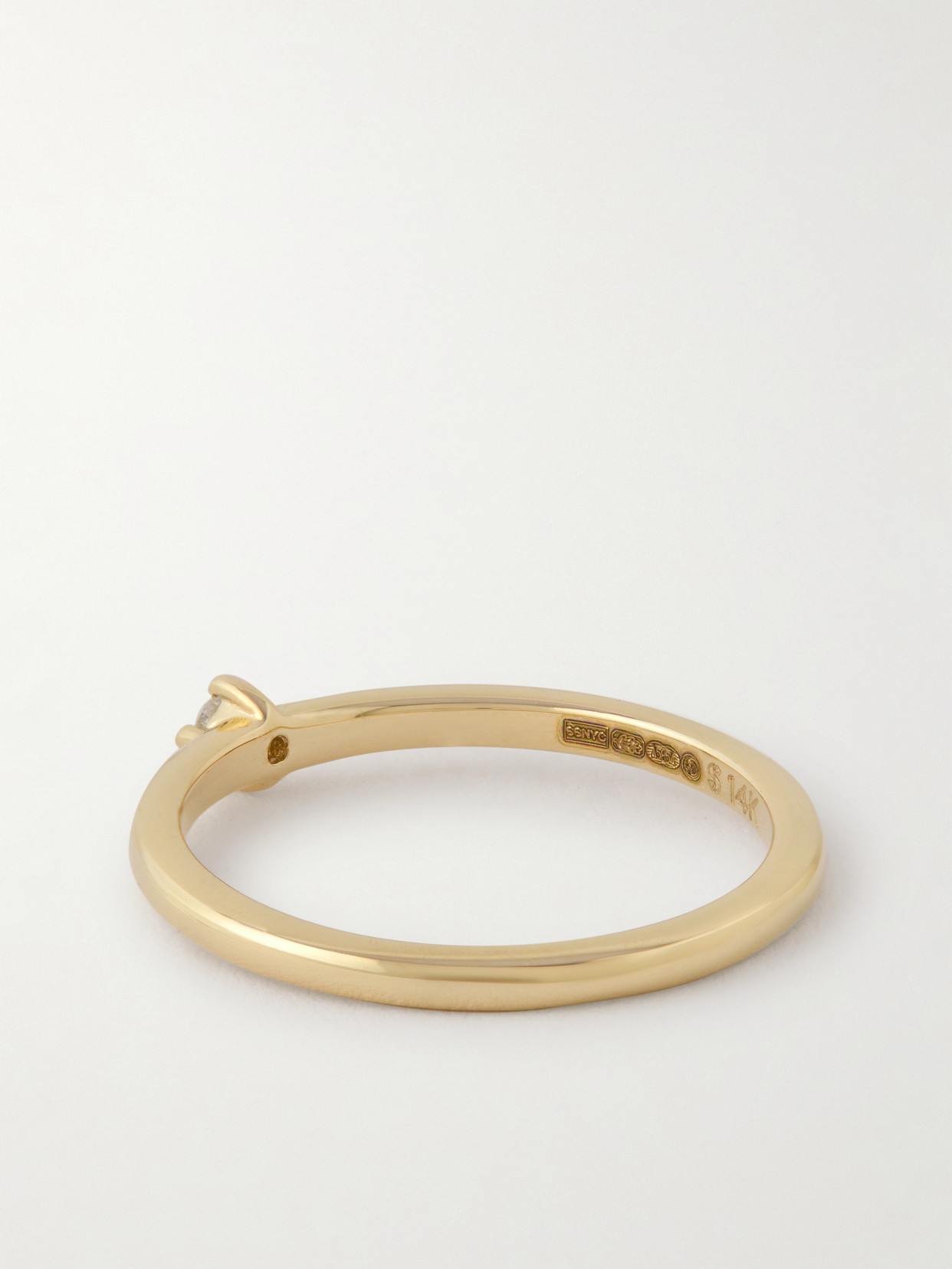 STONE AND STRAND TINY 14-KARAT GOLD DIAMOND RING