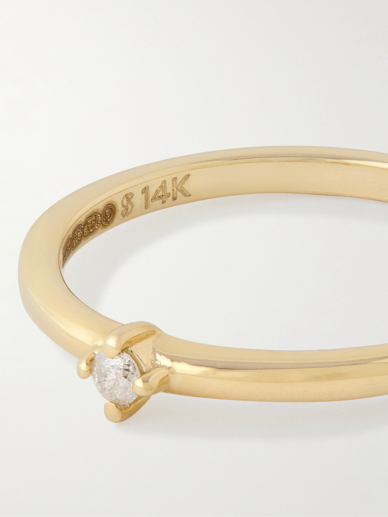 STONE AND STRAND TINY 14-KARAT GOLD DIAMOND RING