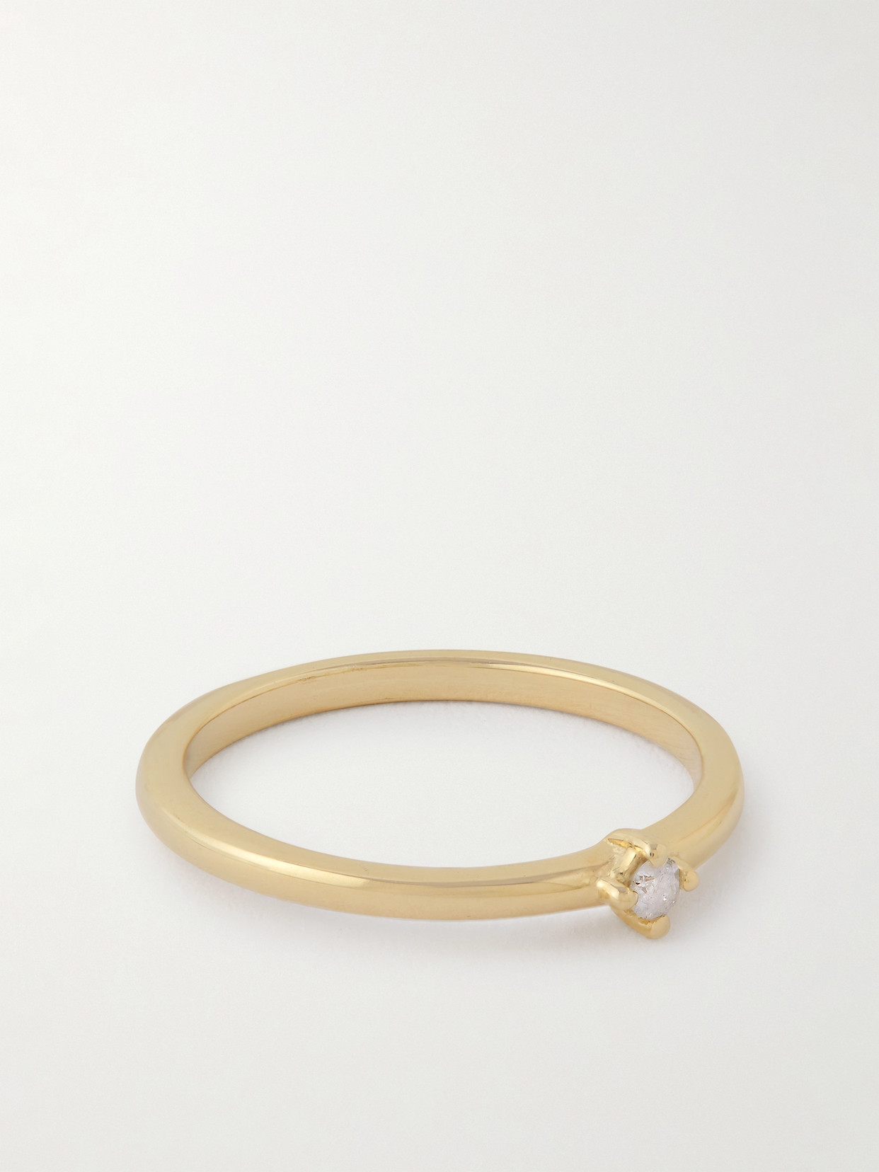 STONE AND STRAND - Tiny 14-karat Gold Diamond Ring - 7