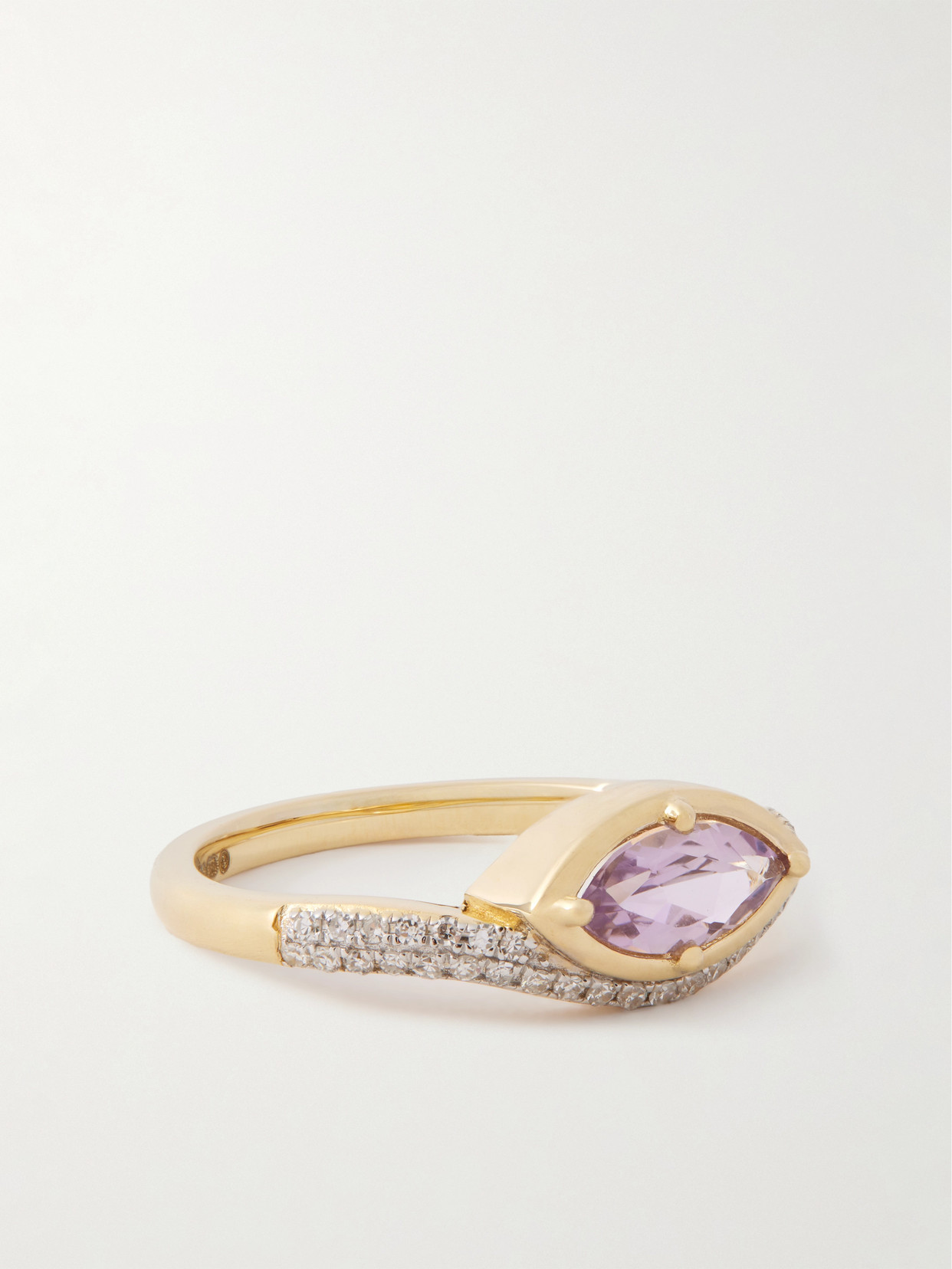 STONE AND STRAND - Lavender Haze 14-karat Gold, Amethyst And Diamond Ring - 7