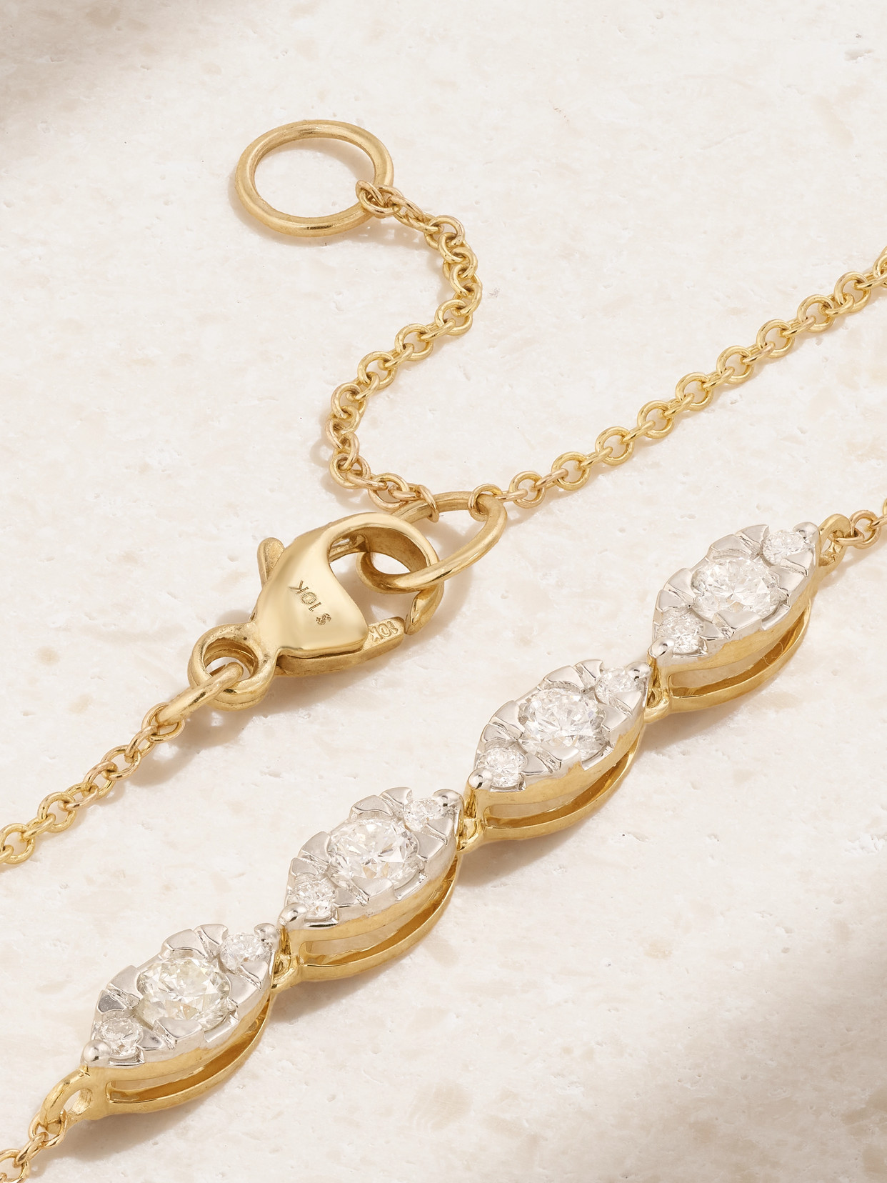 Stone And Strand Muse 10-karat Gold Diamond Bracelet In Gold