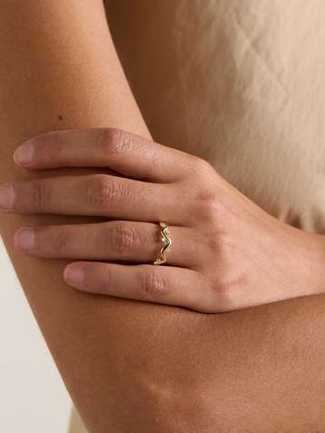 ストーンアンドストランド 14K ゴールド バゲットカット 苦き  