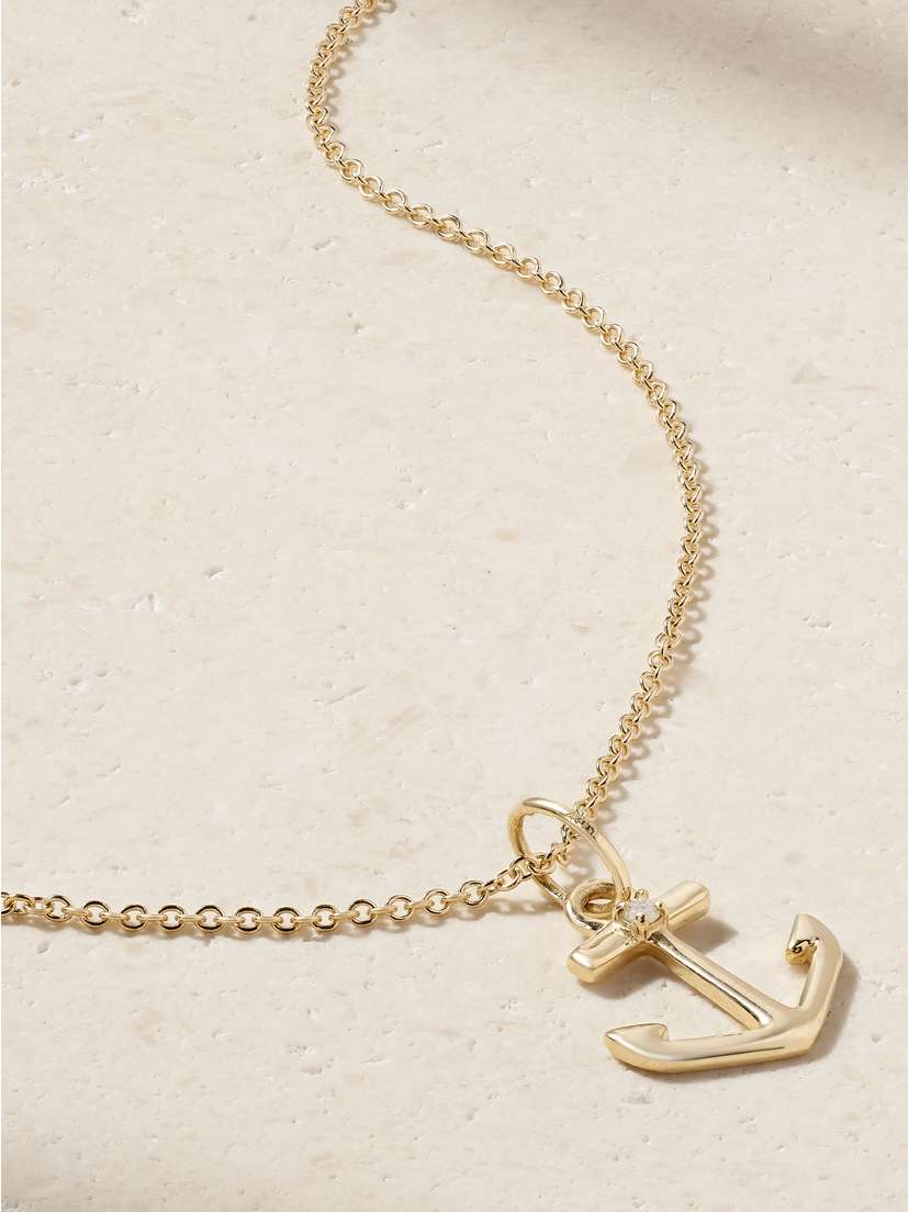 STONE AND STRAND Stay Grounded 10-karat Gold Diamond Necklace