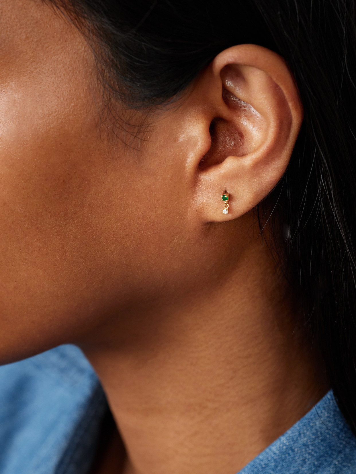 Shop Stone And Strand Green Goddess 14-karat Gold, Emerald And Diamond Earrings