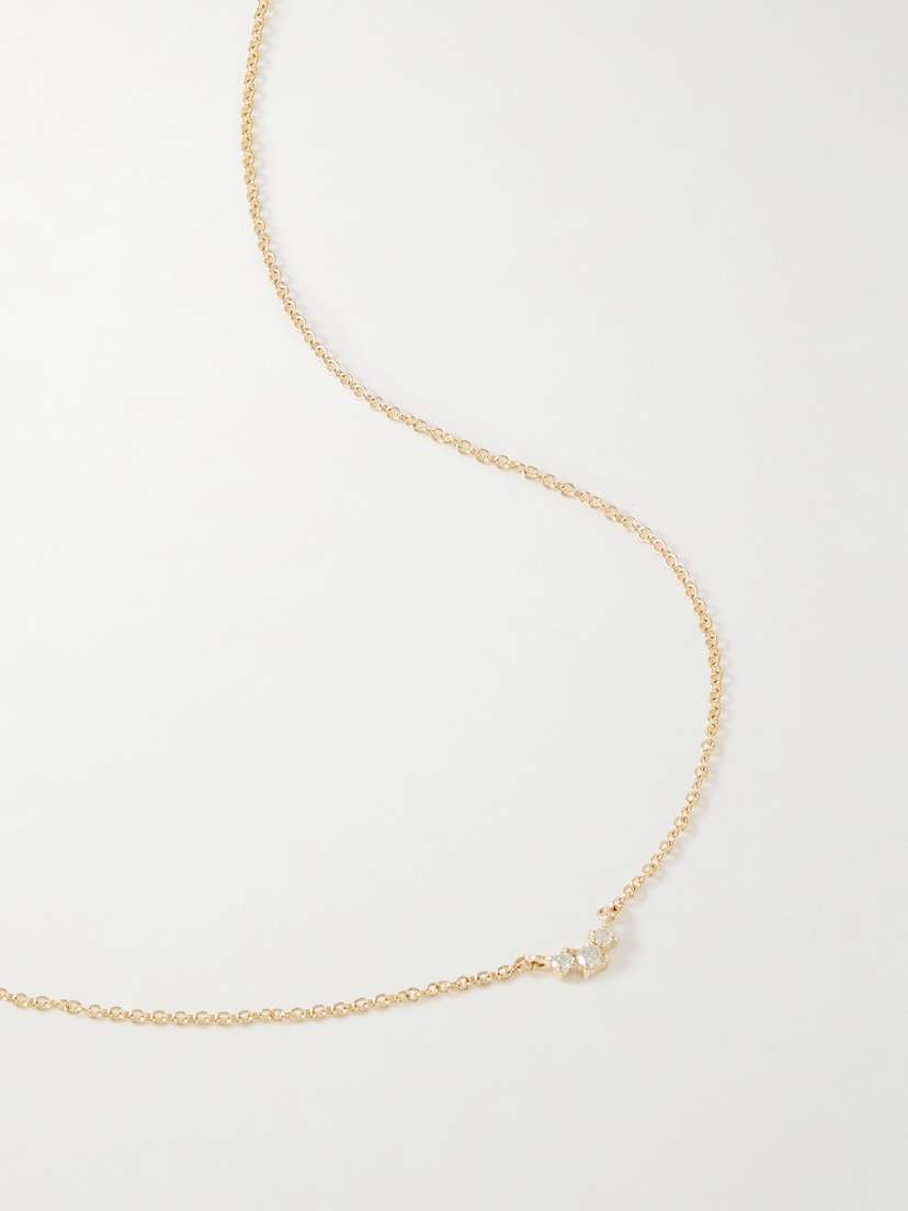 STONE AND STRAND Dainty Trio 14-karat Gold Diamond Necklace