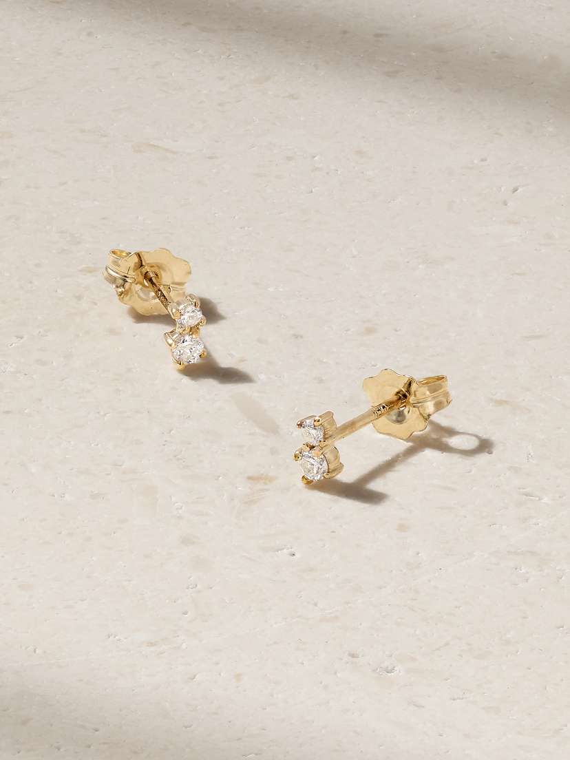 STONE AND STRAND Buddy 14-karat Gold Diamond Stud Earrings
