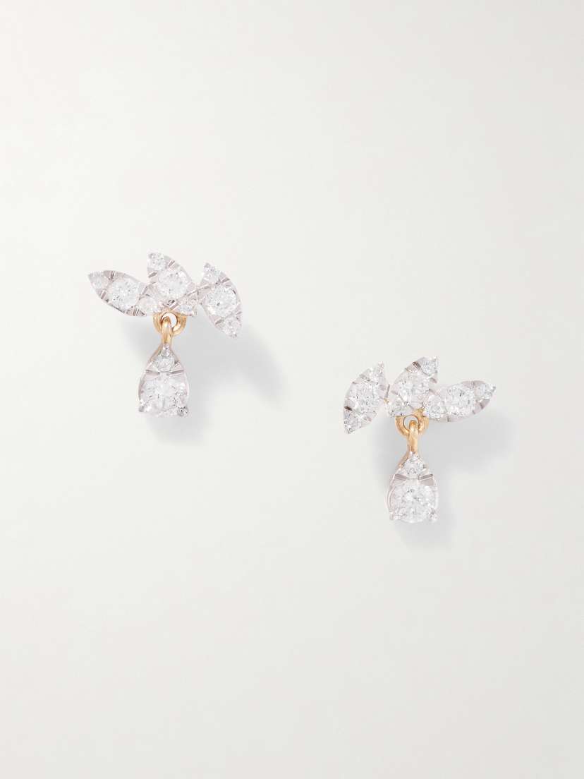 STONE AND STRAND Muse 10-karat Gold Diamond Earrings