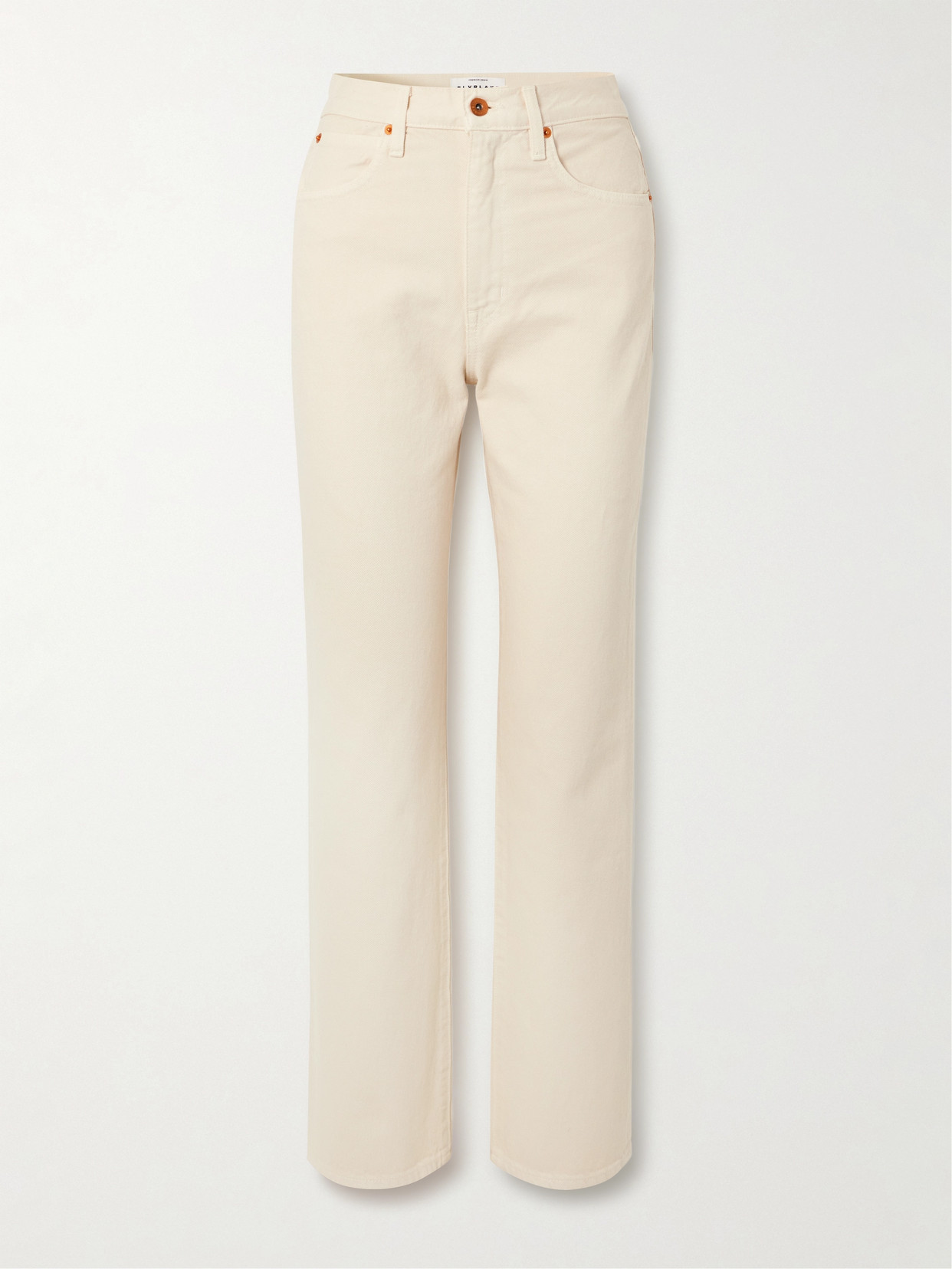 Slvrlake London High-rise Straight-leg Organic Jeans In Ecru