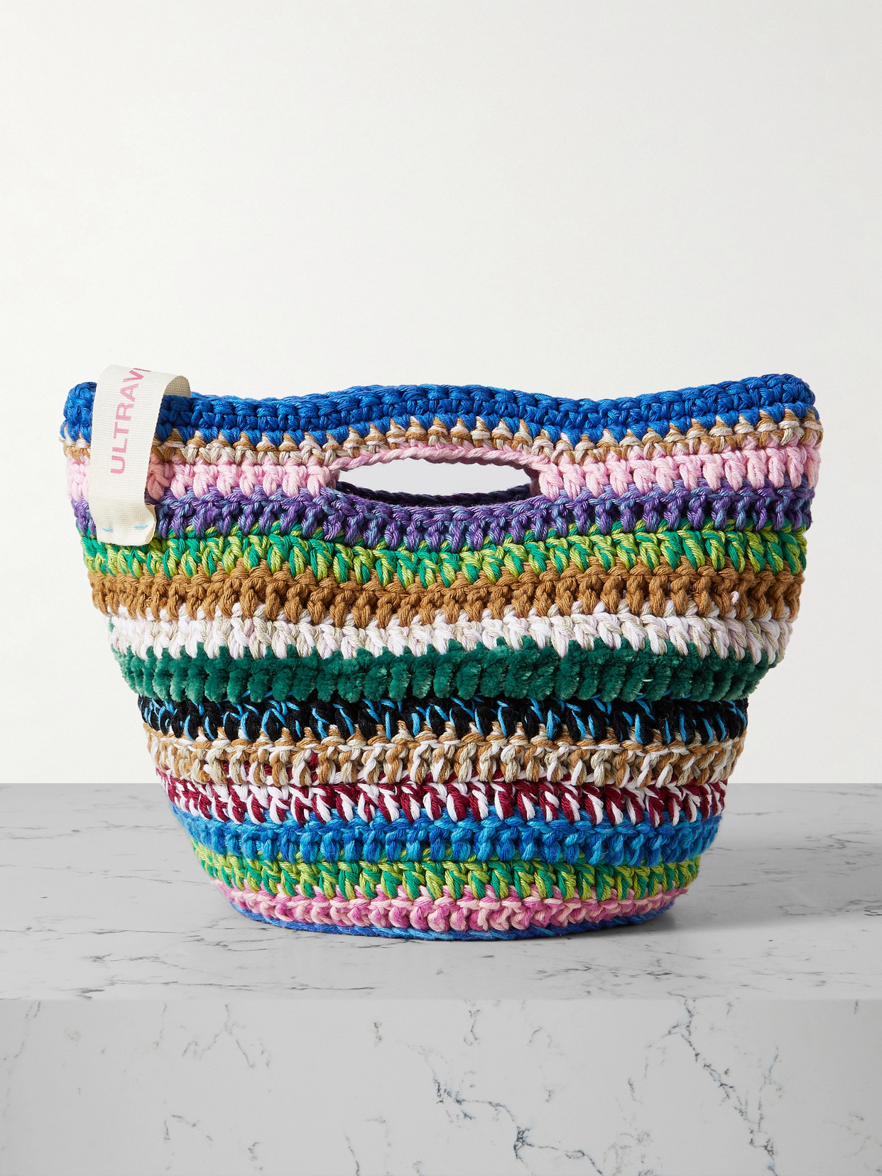 Ultraviolhat Riviera Crocheted Cotton Tote In Multi