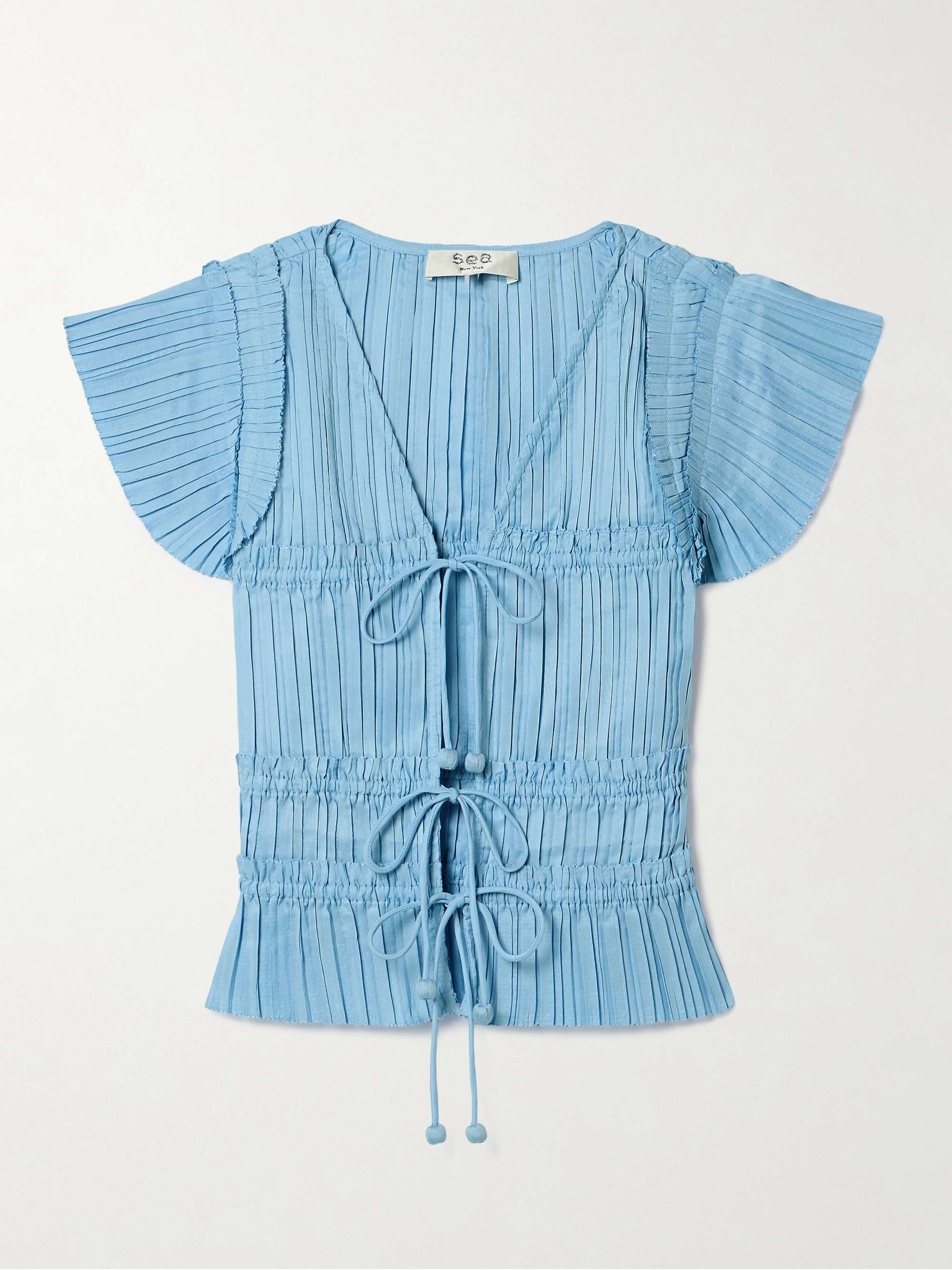 SEA Parcie plissé-poplin top | NET-A-PORTER