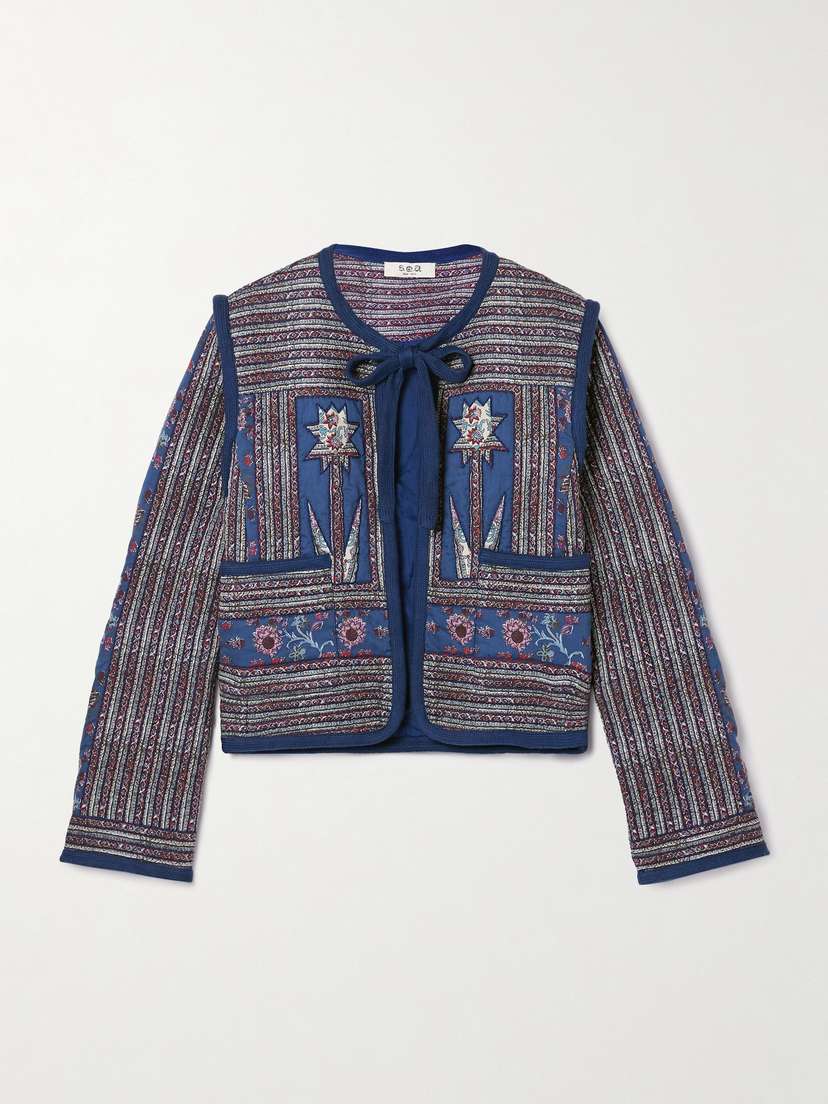 Sea Valeria Quilted Patchwork Printed Cotton Jacket