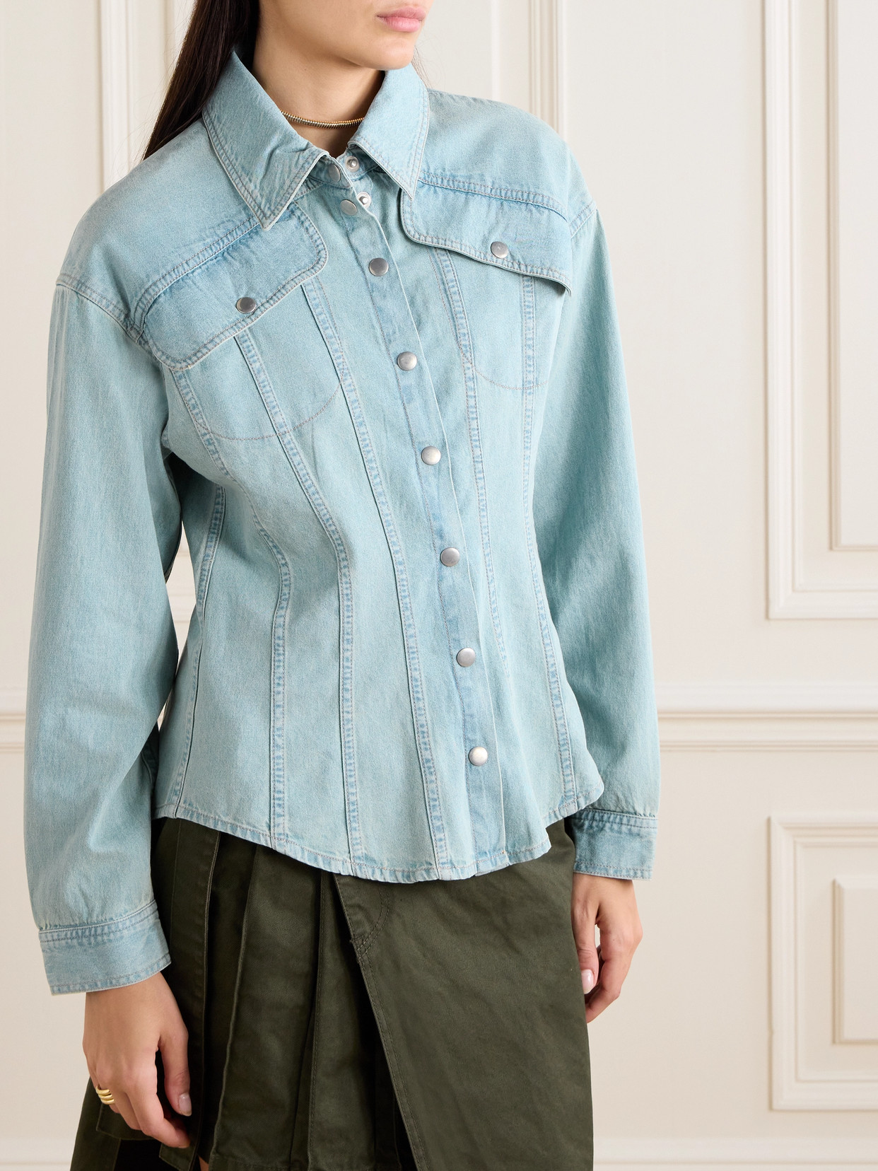 Alba Paneled Denim Shirt