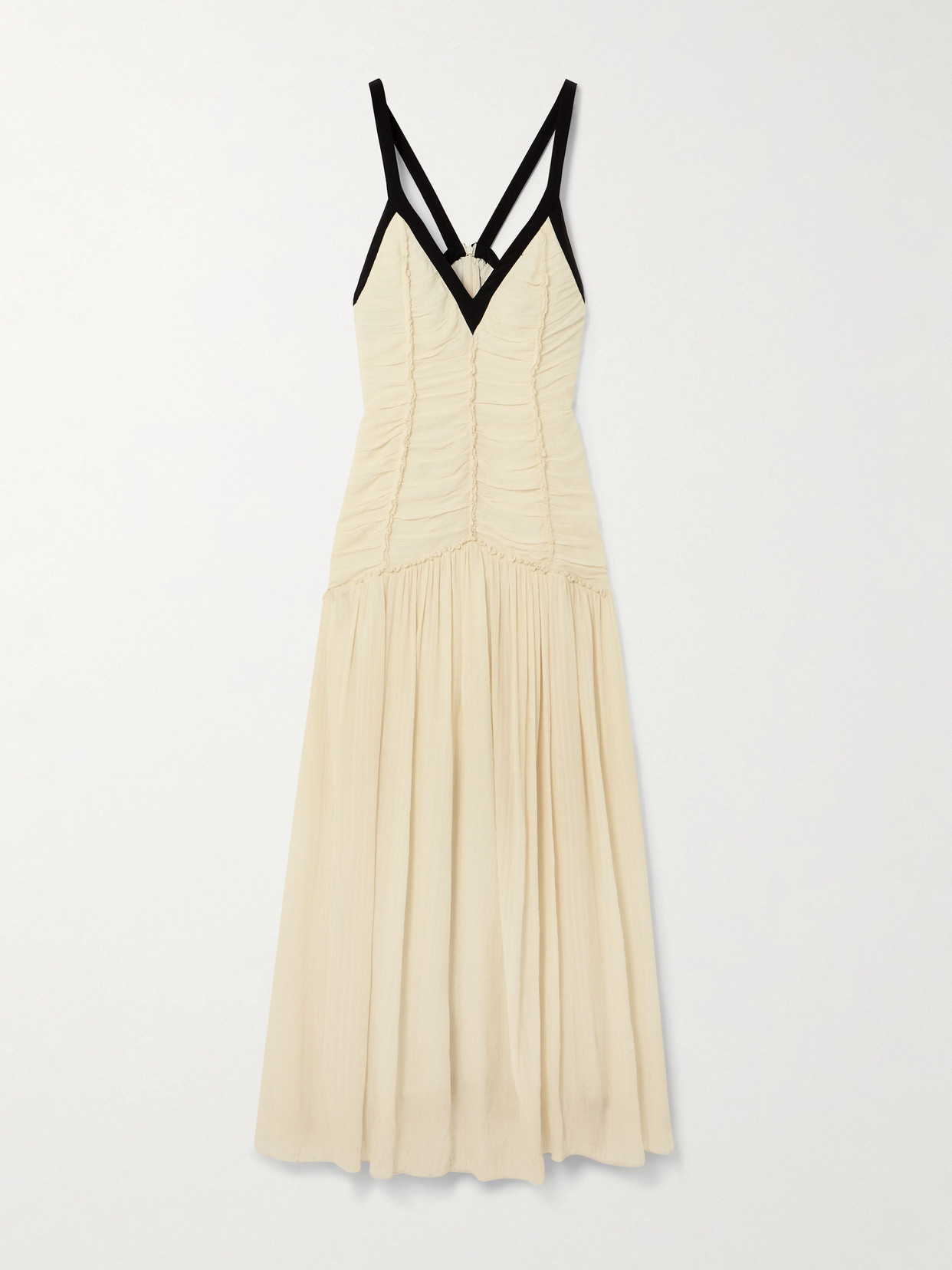 Sea - Tatum Bow-embellished Ruched Crepon Midi Dress - Cream