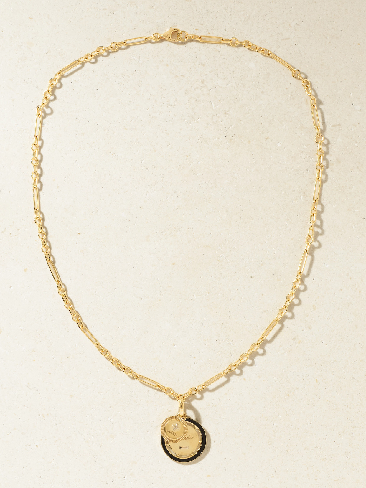 Foundrae L'éternelle Chanson Couplet 18-karat And Enamel Necklace