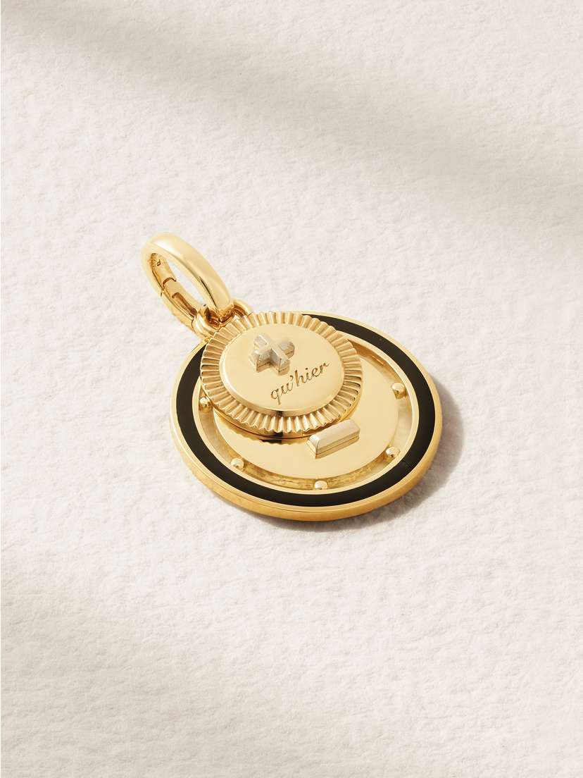 Foundrae Ever Growing Love 18-karat Gold And Enamel Pendant