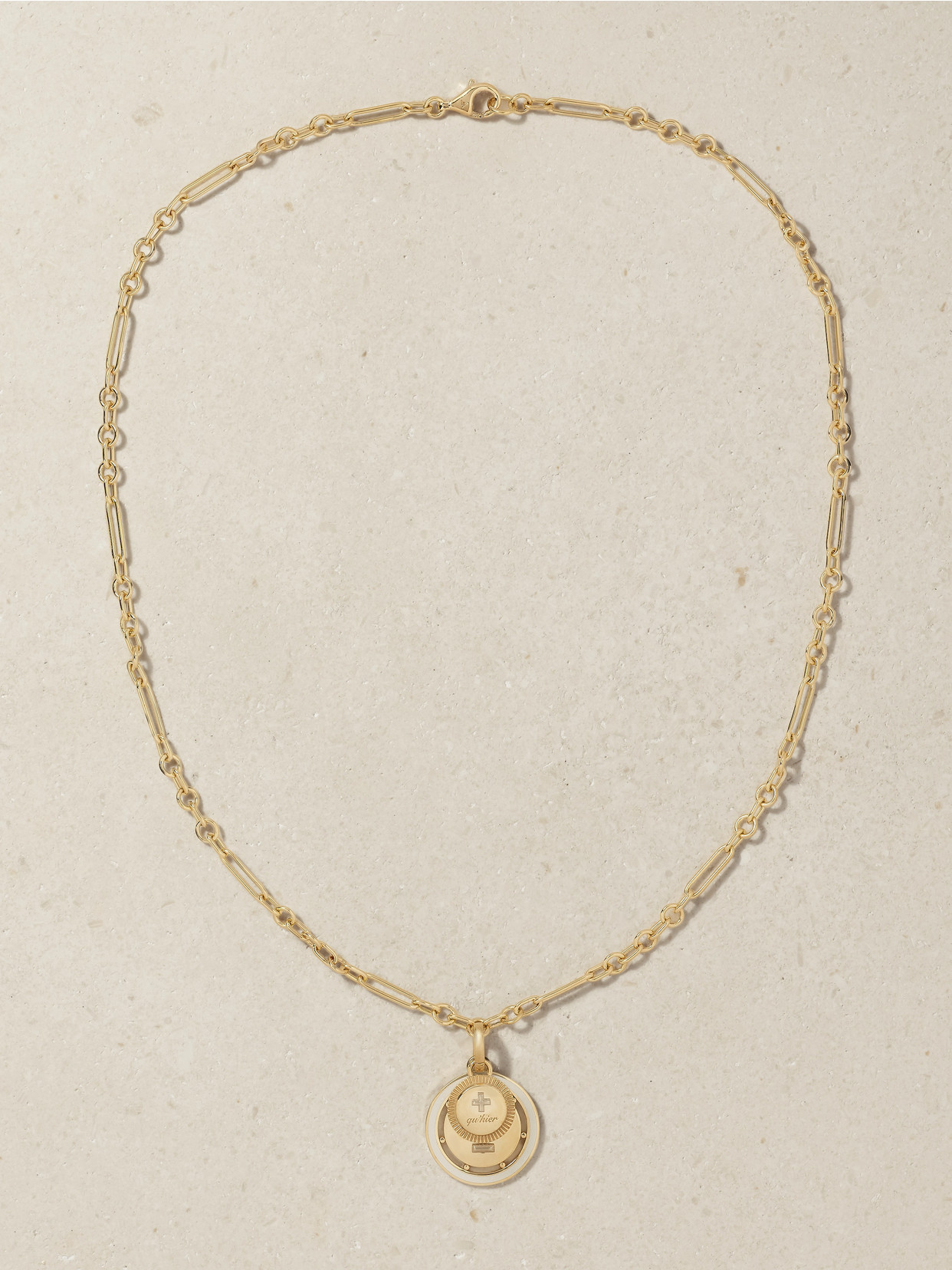 Foundrae L'éternelle Chanson Couplet 18-karat  And Enamel Necklace