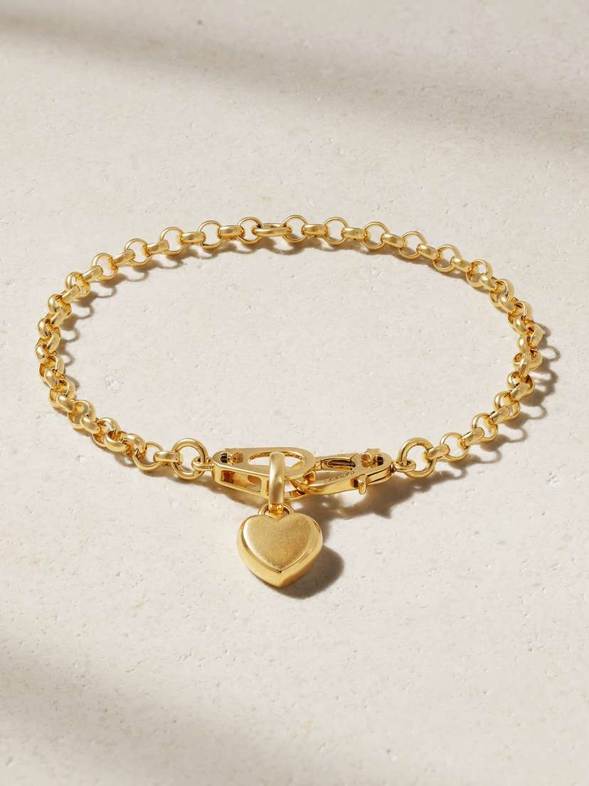 Foundrae Petite Heart Ingot 18-karat Gold Bracelet