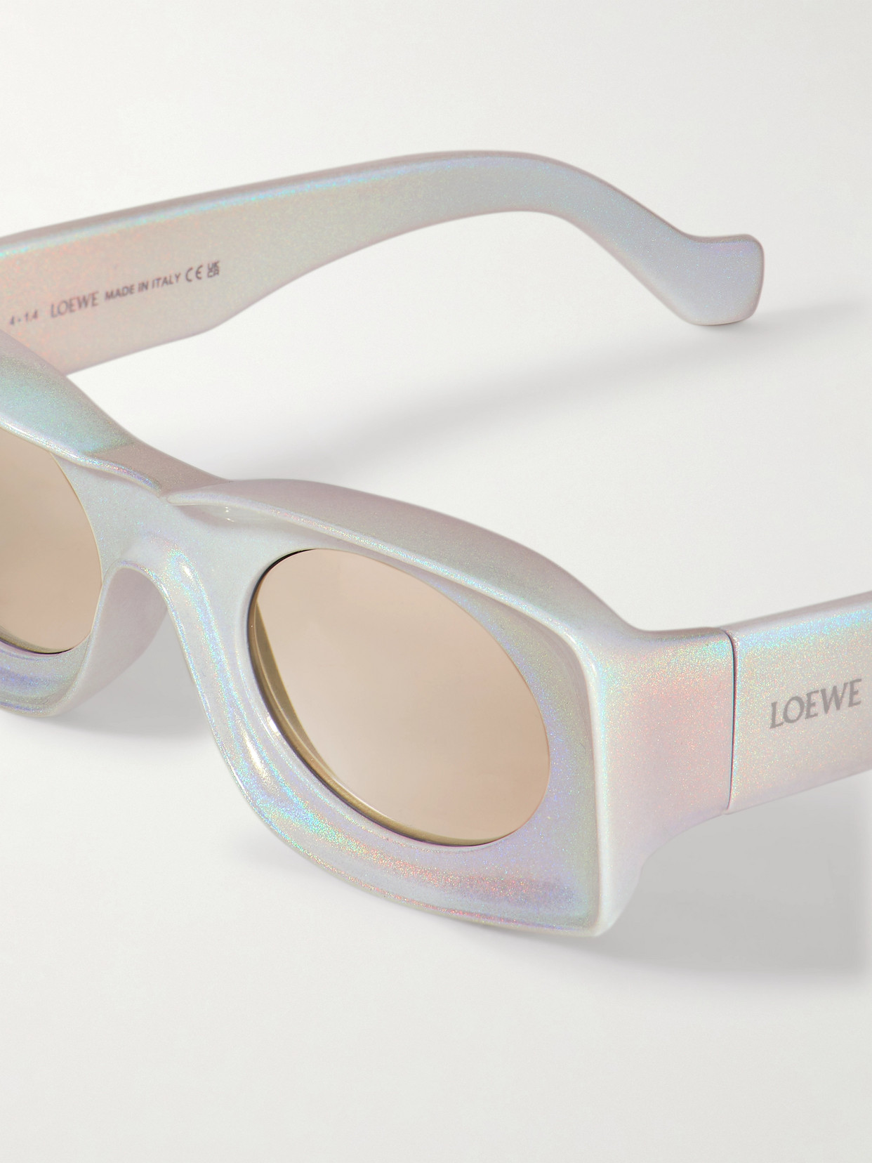 Shop Loewe + Paula's Ibiza Rectangle-frame Acetate Sunglasses In White